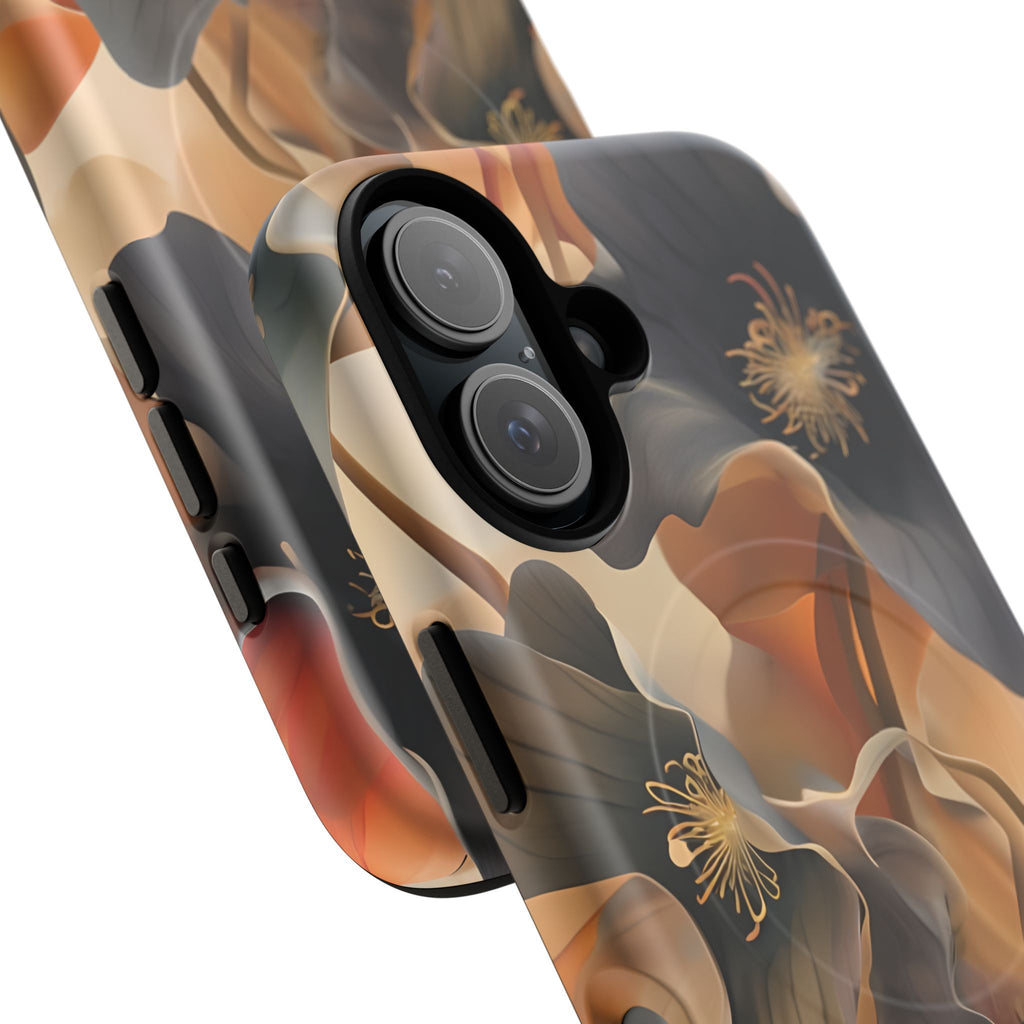 Autumn Ember - Moody Floral Art iPhone 16 MagSafe Phone Case -Warm Earthy Botanical Design