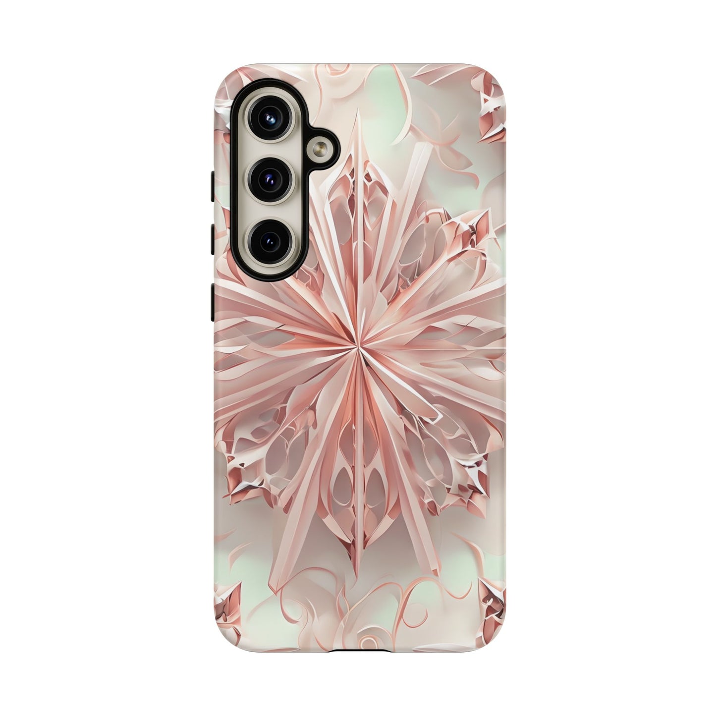 Blush Frost from our Kaleidoscope Collection - Samsung Galaxy tough case - Soft Pink Geometric Floral Design