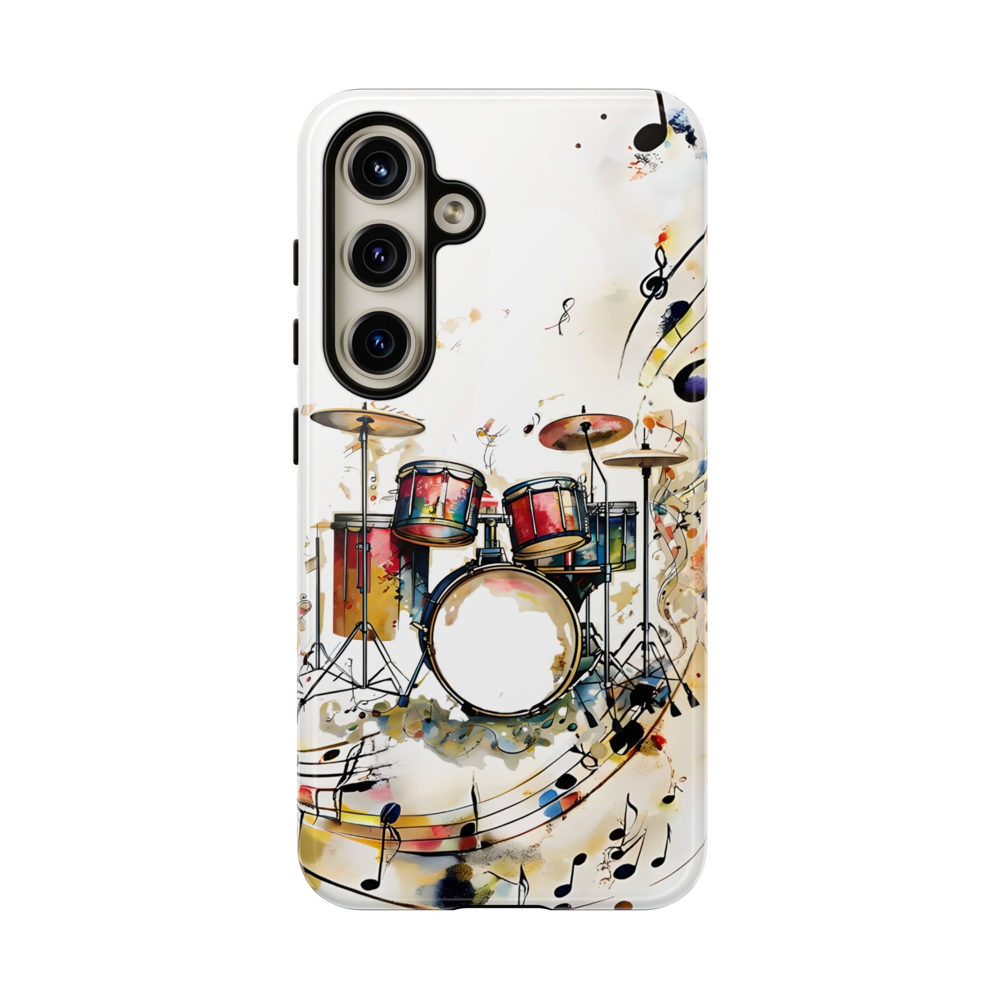 Beatline Abstract Drums and Music Notes Tough Case for Samsung Galaxy S24 - Shockproof Phone Cover