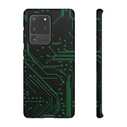Green Circuit Grid Samsung Case