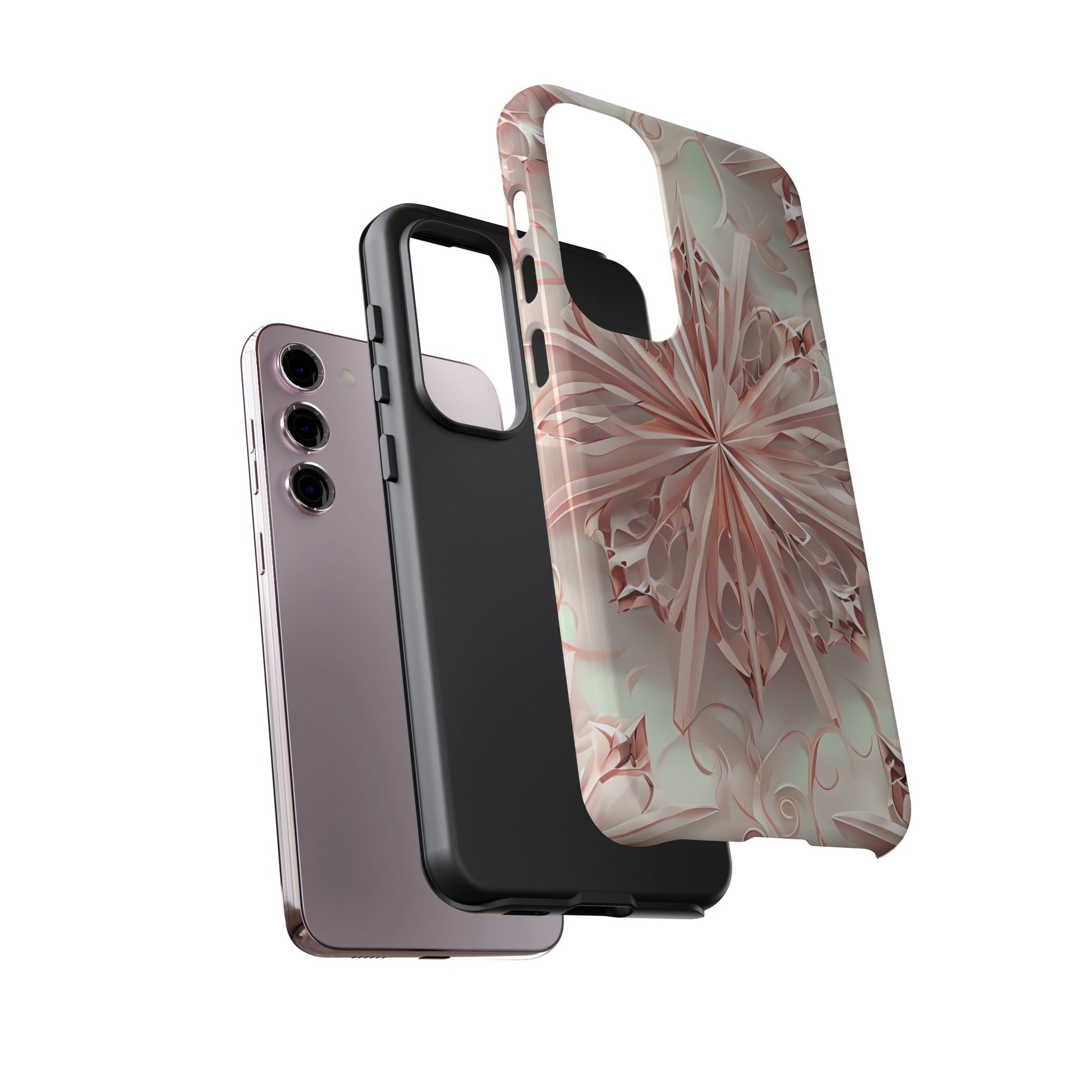 Blush Frost from our Kaleidoscope Collection - Samsung Galaxy S23 Plus tough case - Soft Pink Geometric Floral Design