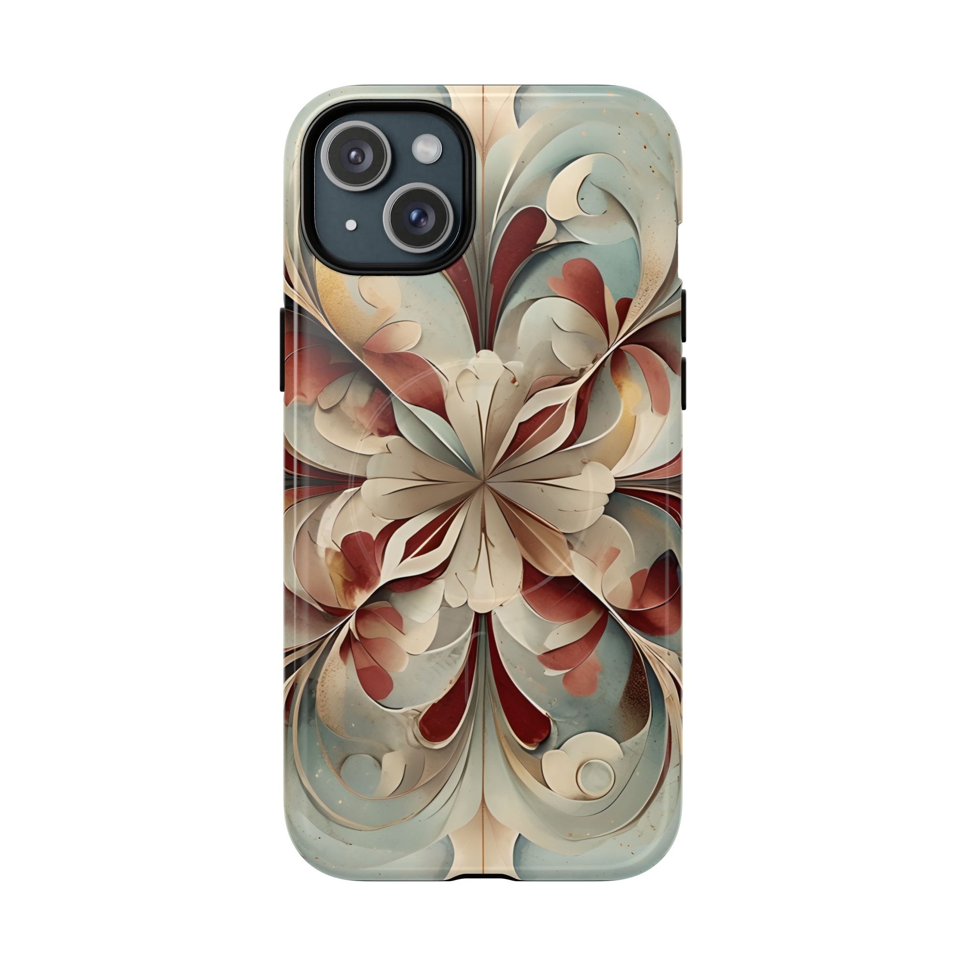 Vintage Baroque Blossom - Ornate Floral Art iPhone 15 Plus MagSafe Phone Case - Elegant Baroque-Inspired Design