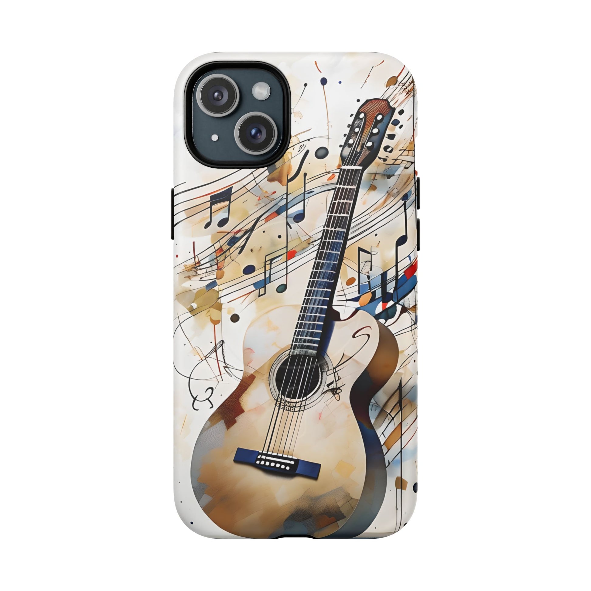 Strum and Flow Acoustic Guitar Art iPhone 15 Plus MagSafe Case