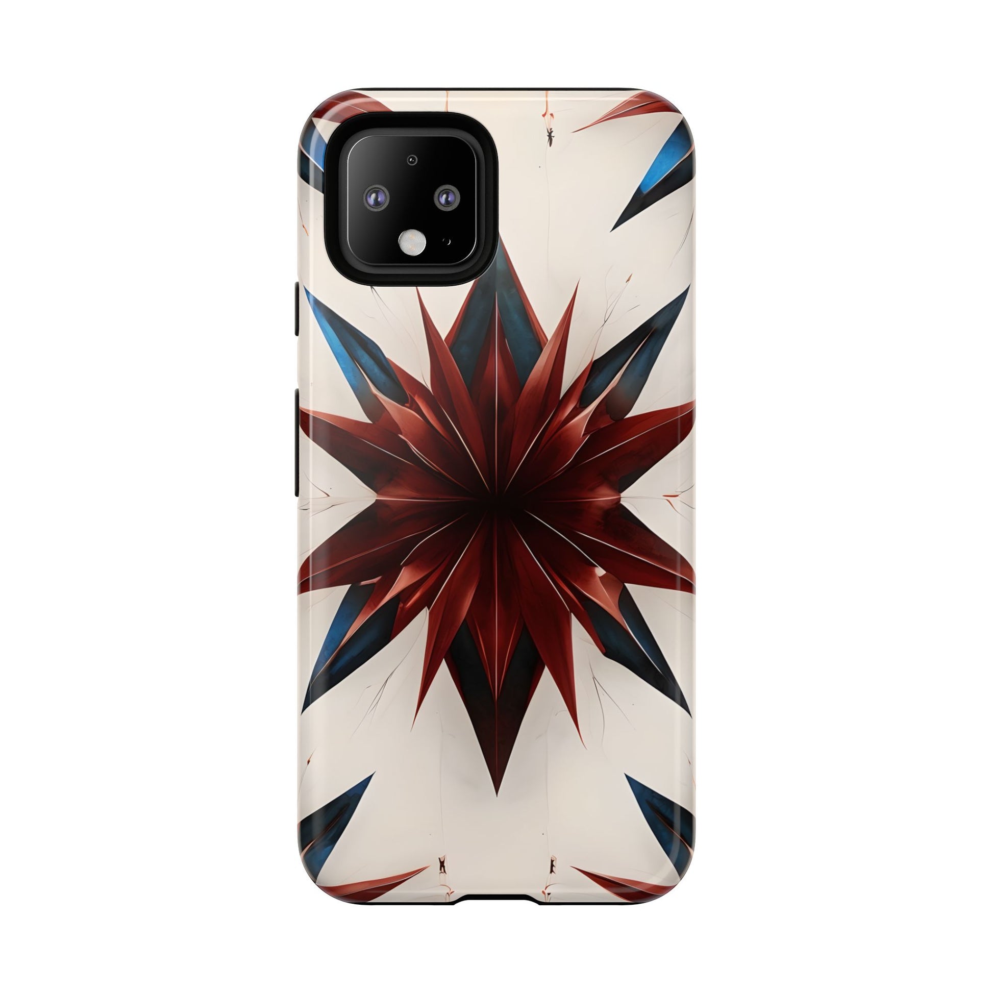 Garnet Starburst - Kaleidoscope Collection Gemstone Floral - Google Pixel 4 Tough Phone Case - Floral Burst Design