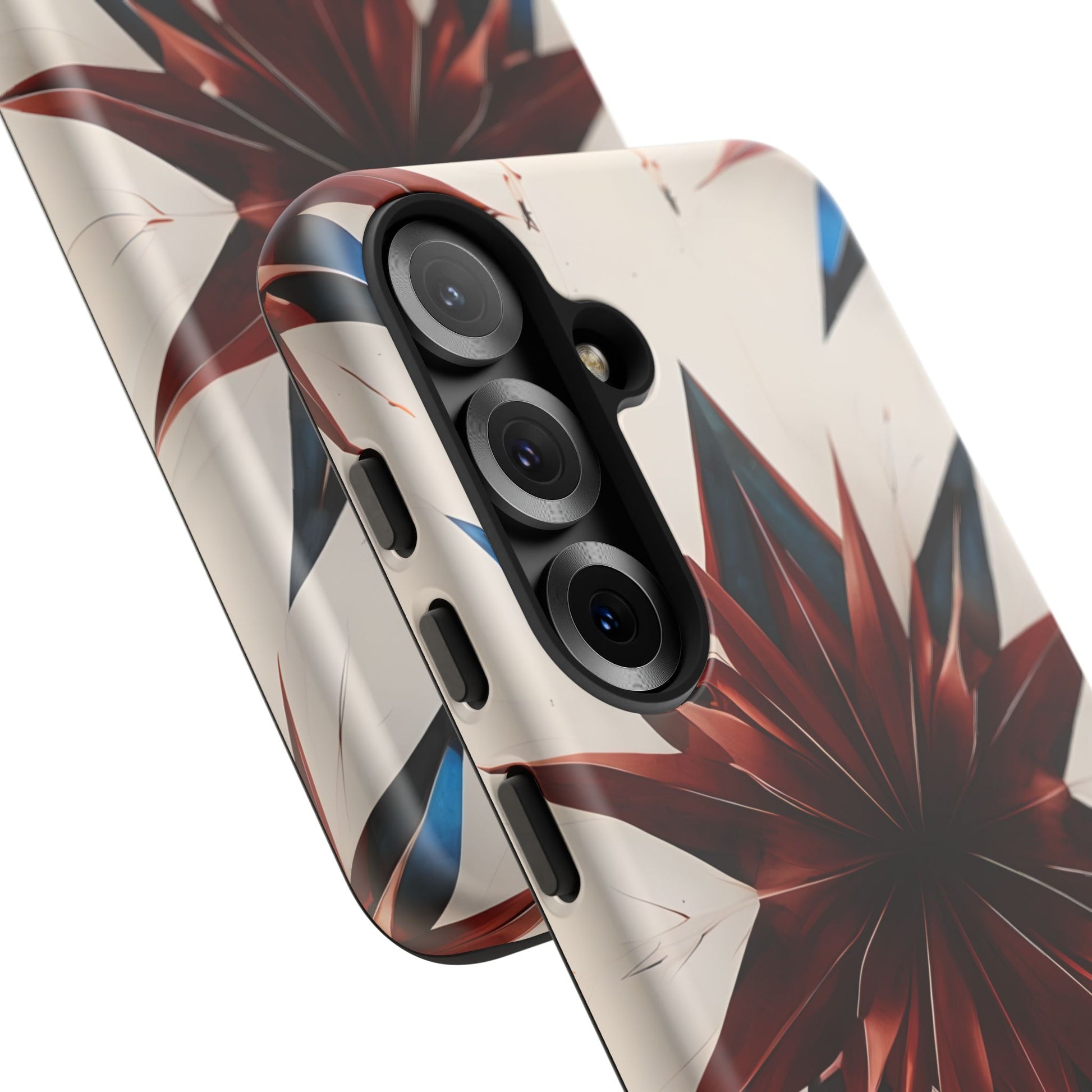 Garnet Starburst - Kaleidoscope Collection Gemstone Floral - Samsung Galaxy S25 Tough Phone Case - Floral Burst Design