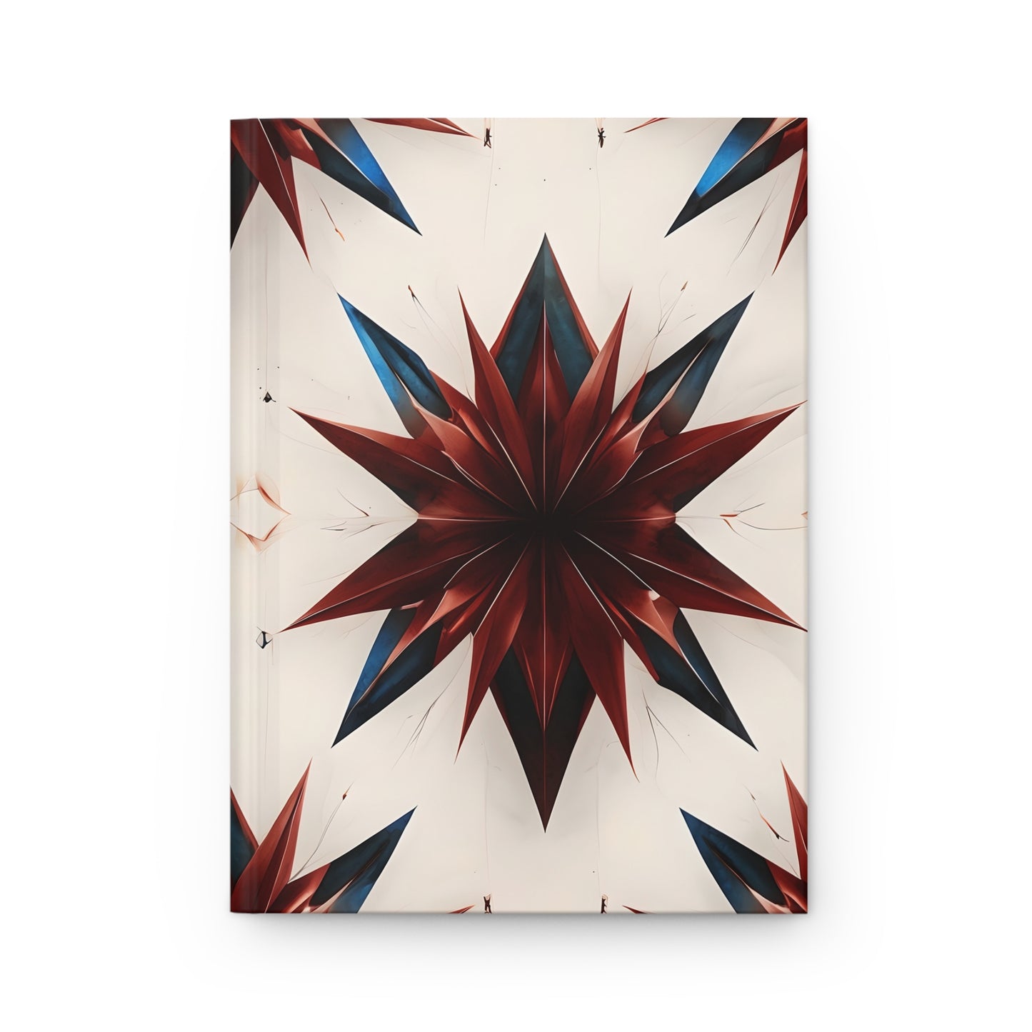 Garnet Starburst red white and blue hardcover journal with bold geometric starburst design