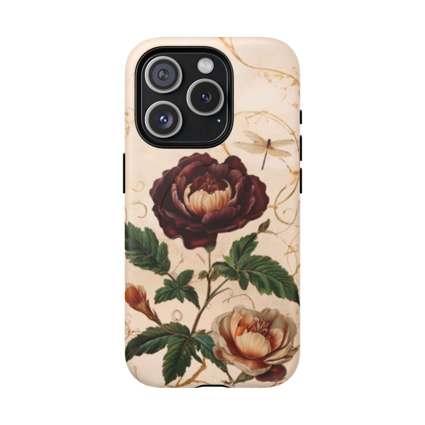 Vintage Burgundy Rose iPhone MagSafe Case
