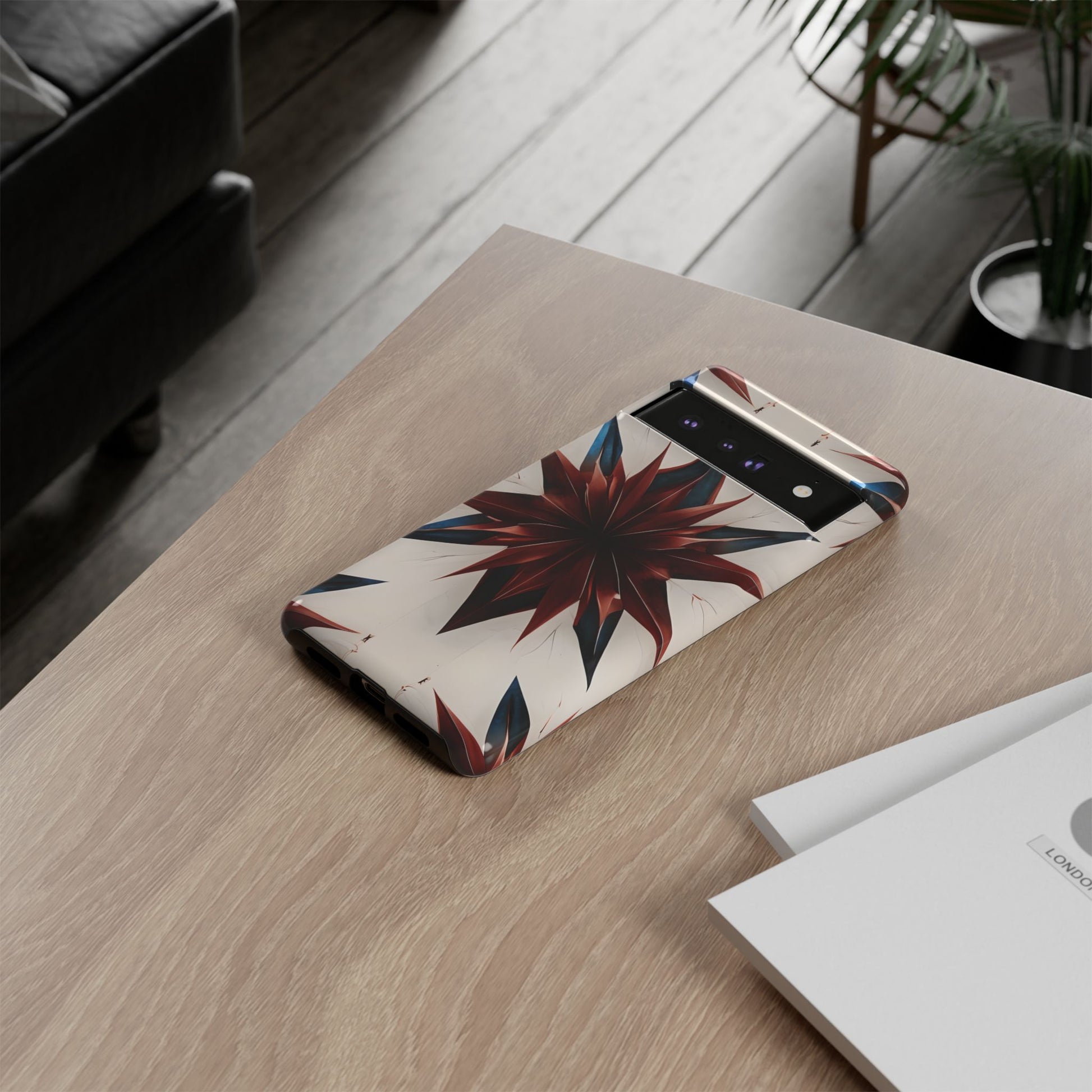 Garnet Starburst - Kaleidoscope Collection Gemstone Floral - Google Pixel 6 Pro Tough Phone Case - Floral Burst Design