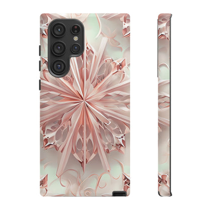 Blush Frost from our Kaleidoscope Collection - Samsung Galaxy tough case - Soft Pink Geometric Floral Design