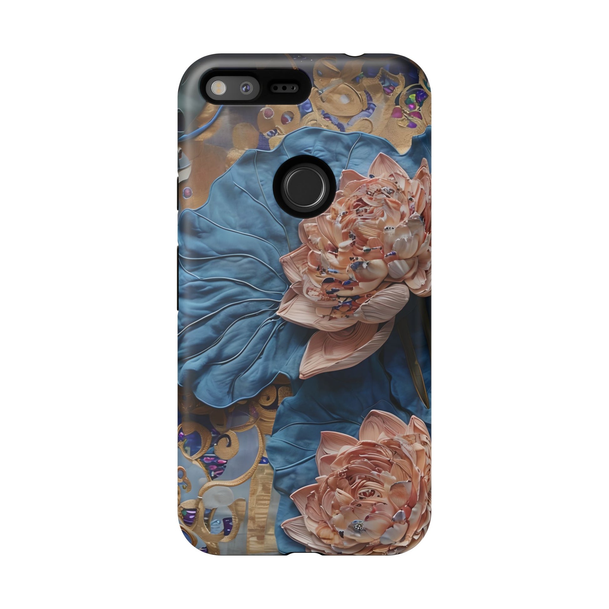 Peony Midnight Tapestry - Google Pixel XL - Elegant Blue & Blush Artful Phone Cover