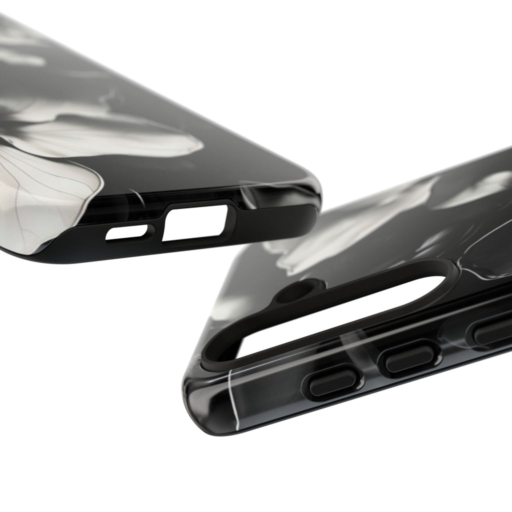 Monochrome Magnolia - Elegant Black & White Floral Samsung Galaxy S24 Tough Phone Case - Artistic Magnolia Design