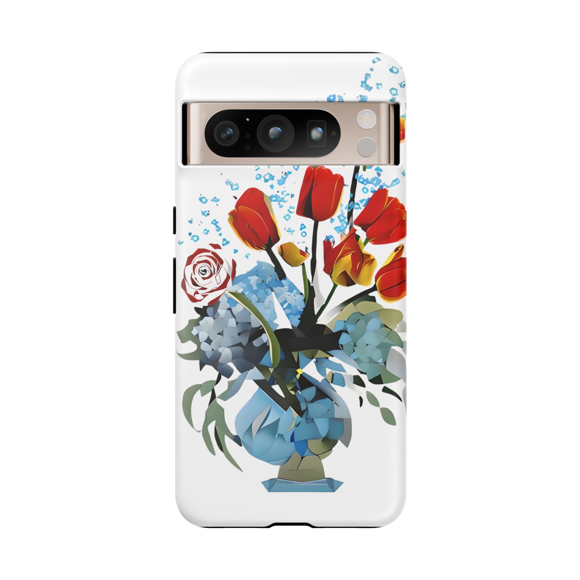 Bouquet Brilliance - Artistic Floral Google Pixel 8 Pro Tough Phone Case - Vibrant Tulip, Rose & Hydrangea Design