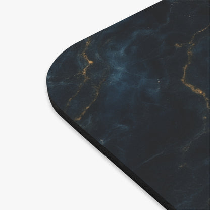 Close-up of Midnight Marble mouse pad showing printed marble vein detail