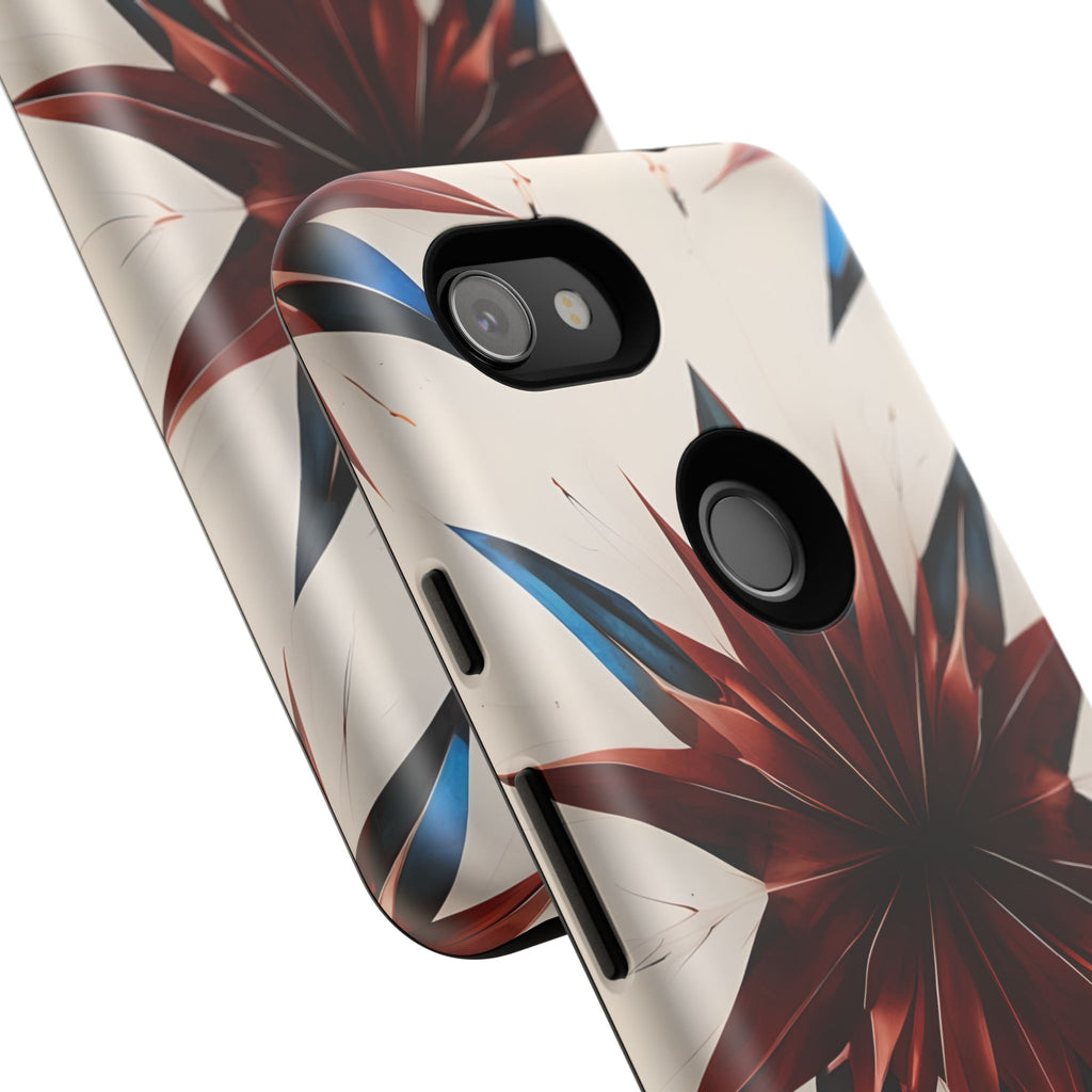 Garnet Starburst - Kaleidoscope Collection Gemstone Floral - Google Pixel 3a Tough Phone Case - Floral Burst Design