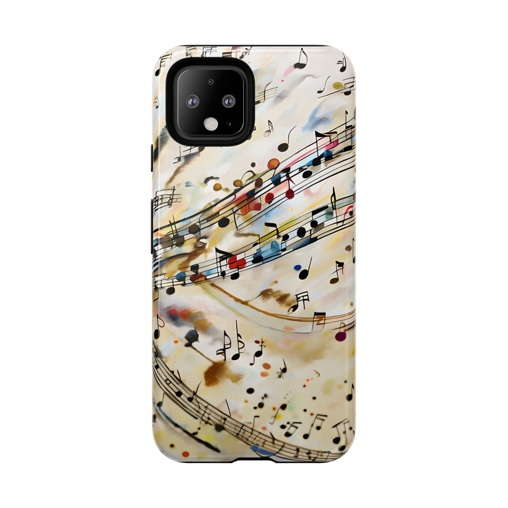 Melodic Flow Abstract Music Notes Tough Case for Google Pixel 4 - Shockproof Phone Cover