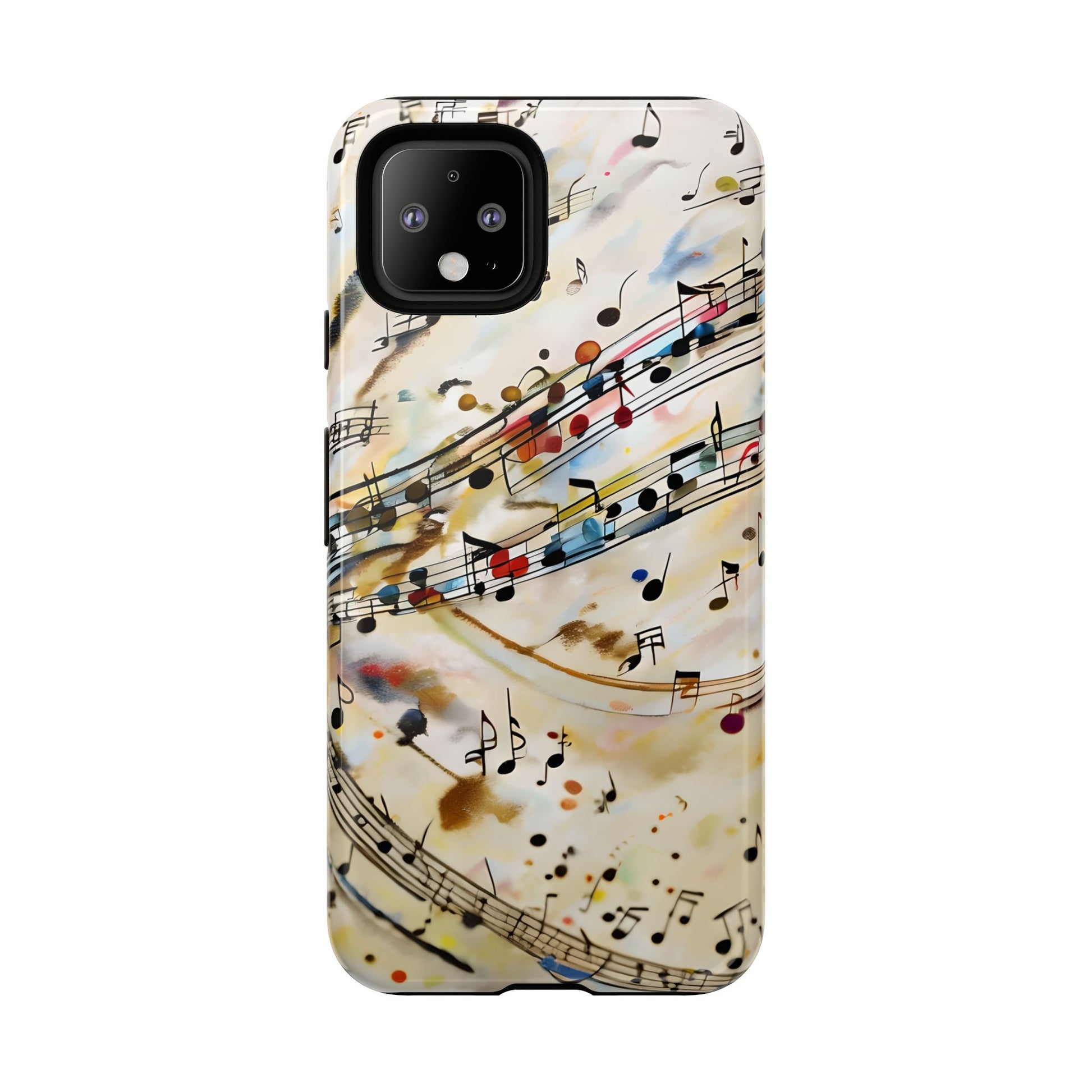 Melodic Flow Abstract Music Notes Tough Case for Google Pixel 4 - Shockproof Phone Cover