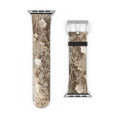 Moonlit Garden Apple Watch Band - Premium Custom Strap for Series 1-9, SE & Ultra - Artistic Vegan Leather