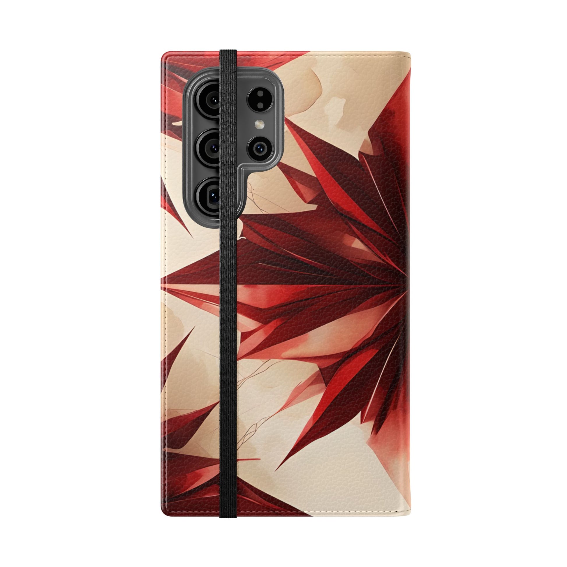 Ruby Compass Samsung Galaxy S23 Ultra Wallet Case - Bold Geometric Flip Cover with Card Slots