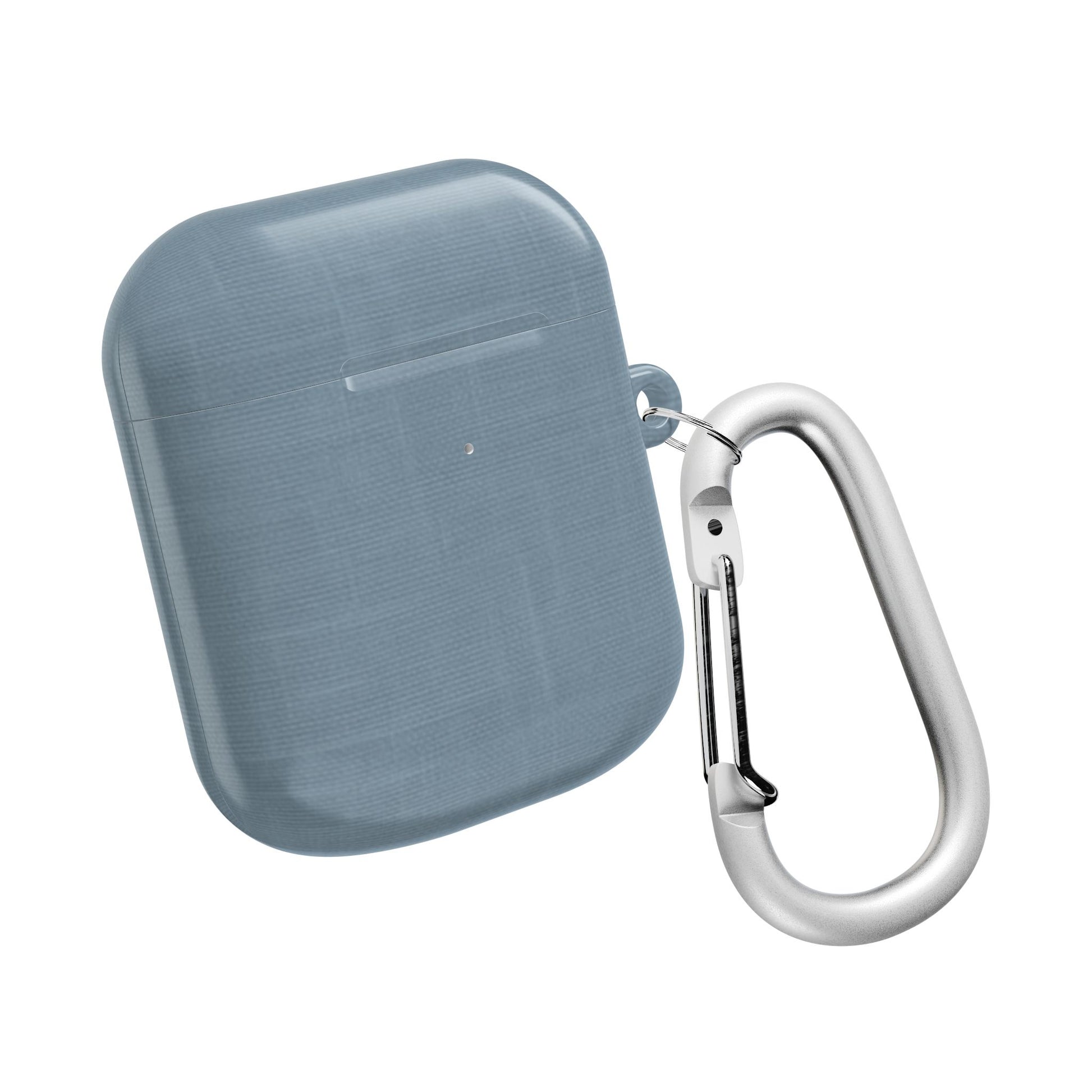 Blue Grey Linen AirPods Case - Minimalist Smooth Weave Texture Cover for Gen 1, 2, 3, Pro Gen 1 & 2