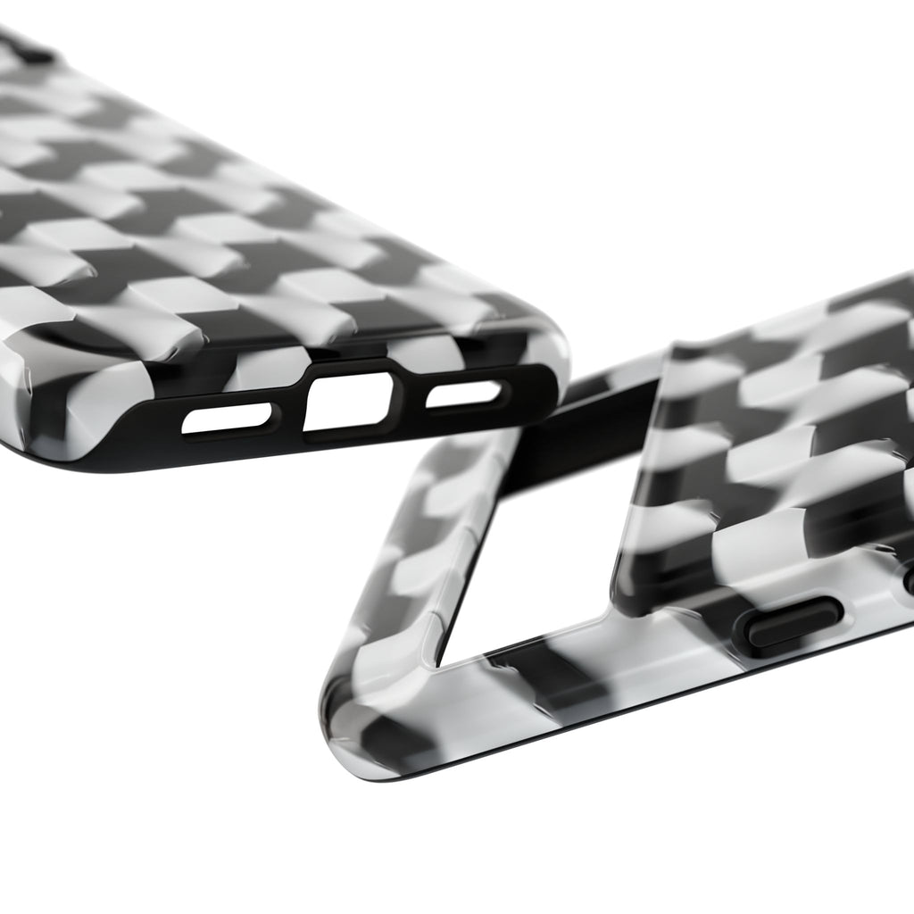 Monochrome Grid Tough Case for Google Pixel 8 Pro - Classic Checkerboard, Black & White, Minimalist Trend