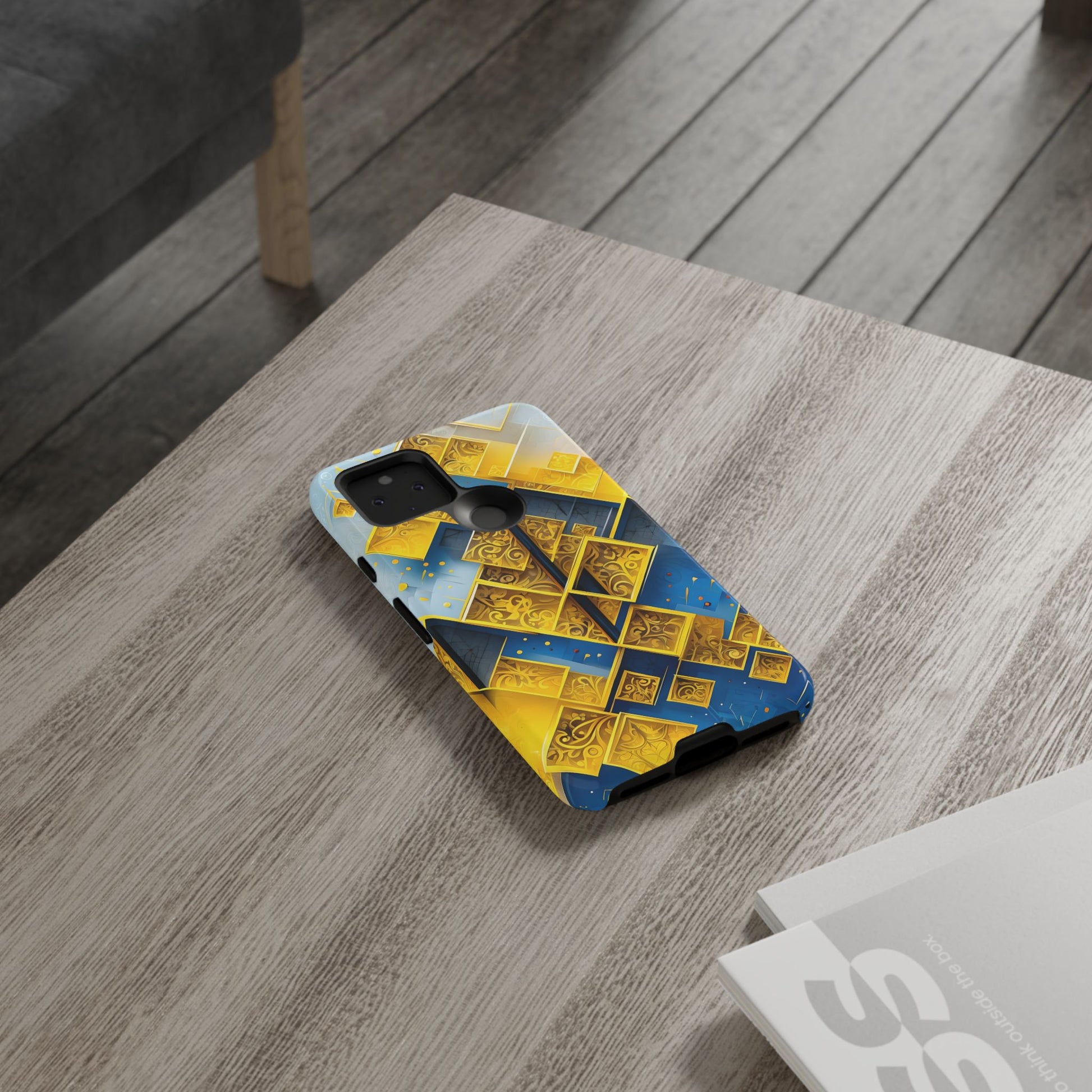 Golden Ascent Luxe Geometric Google Pixel 5 5G Tough Case - Elegant Abstract Gold Design
