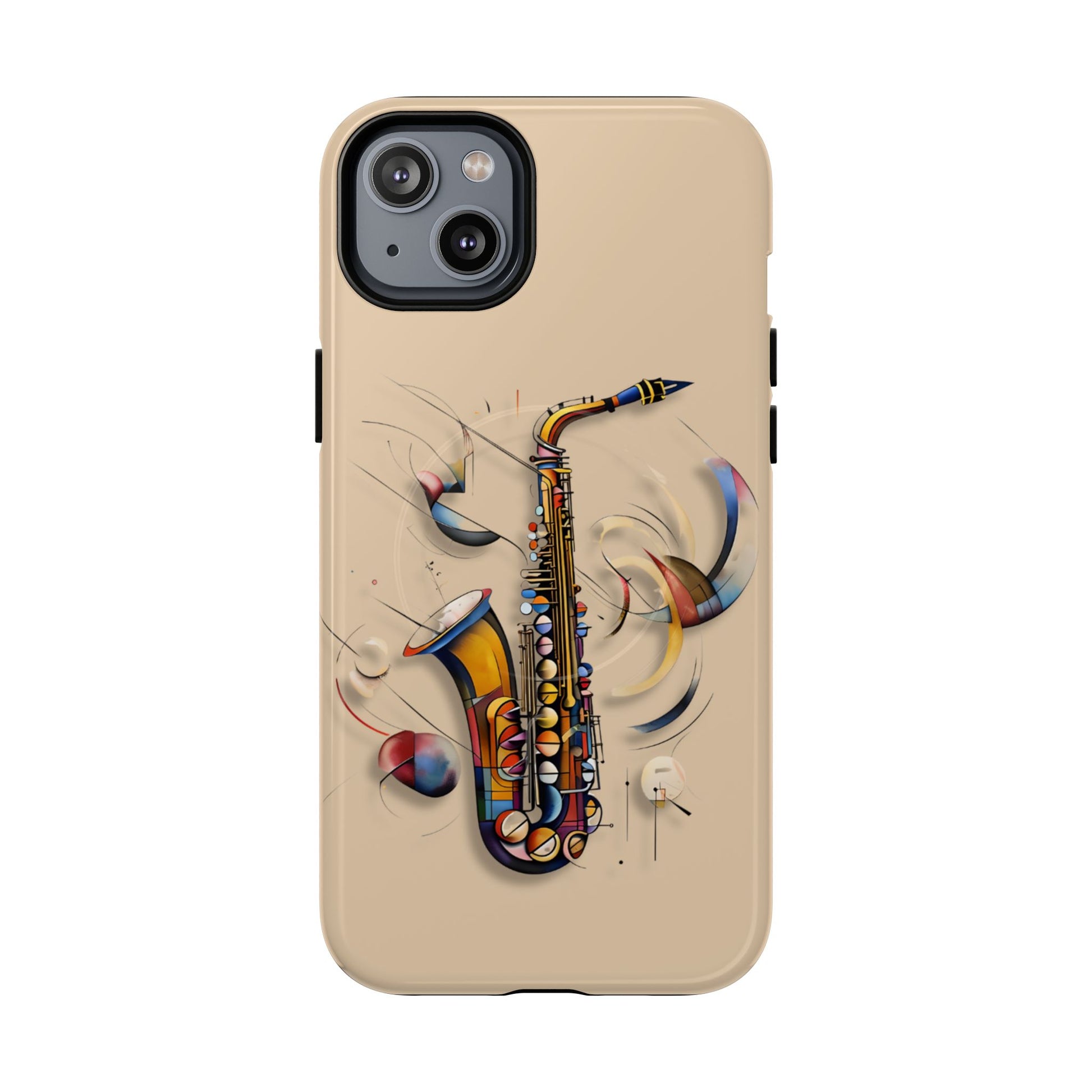 Brass Rhapsody Artistic Saxophone Music iPhone 14 Plus MagSafe Case