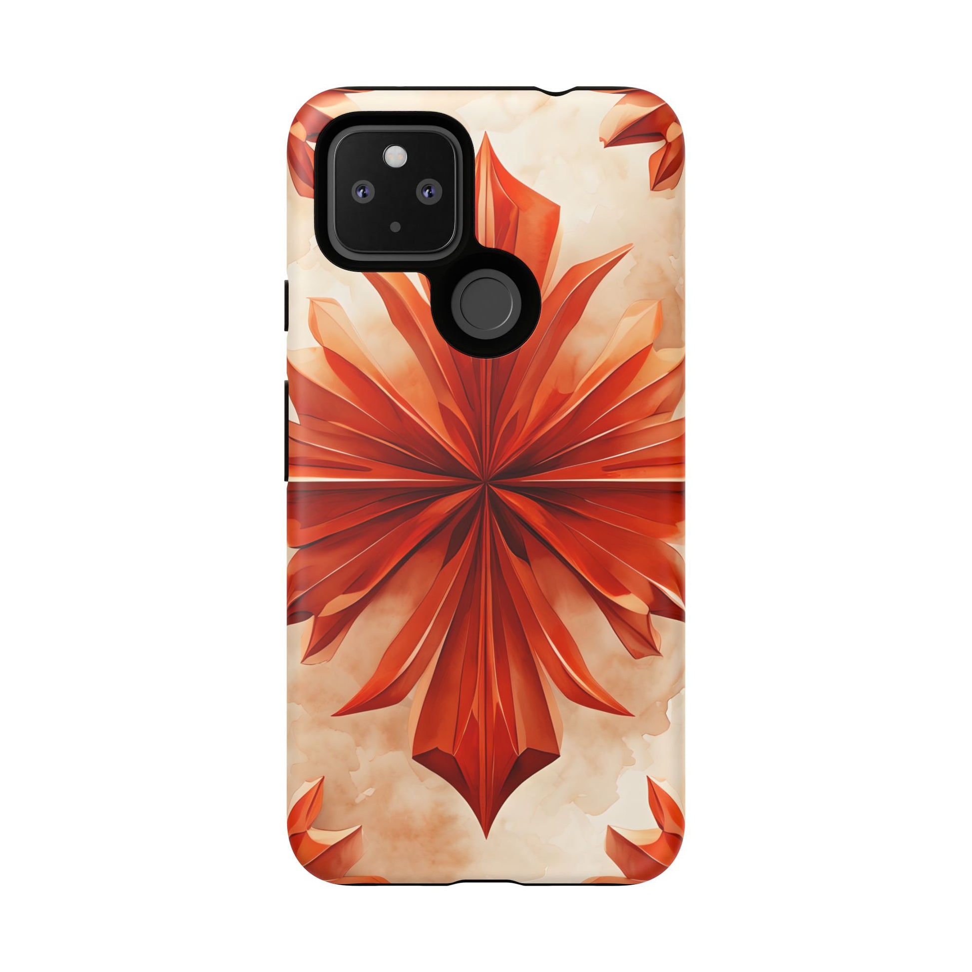 Sunset Fleur Google Pixel 4a 5G - Kaleidoscope Collection of MagSafe Compatible - Vibrant Sunset Flower Design