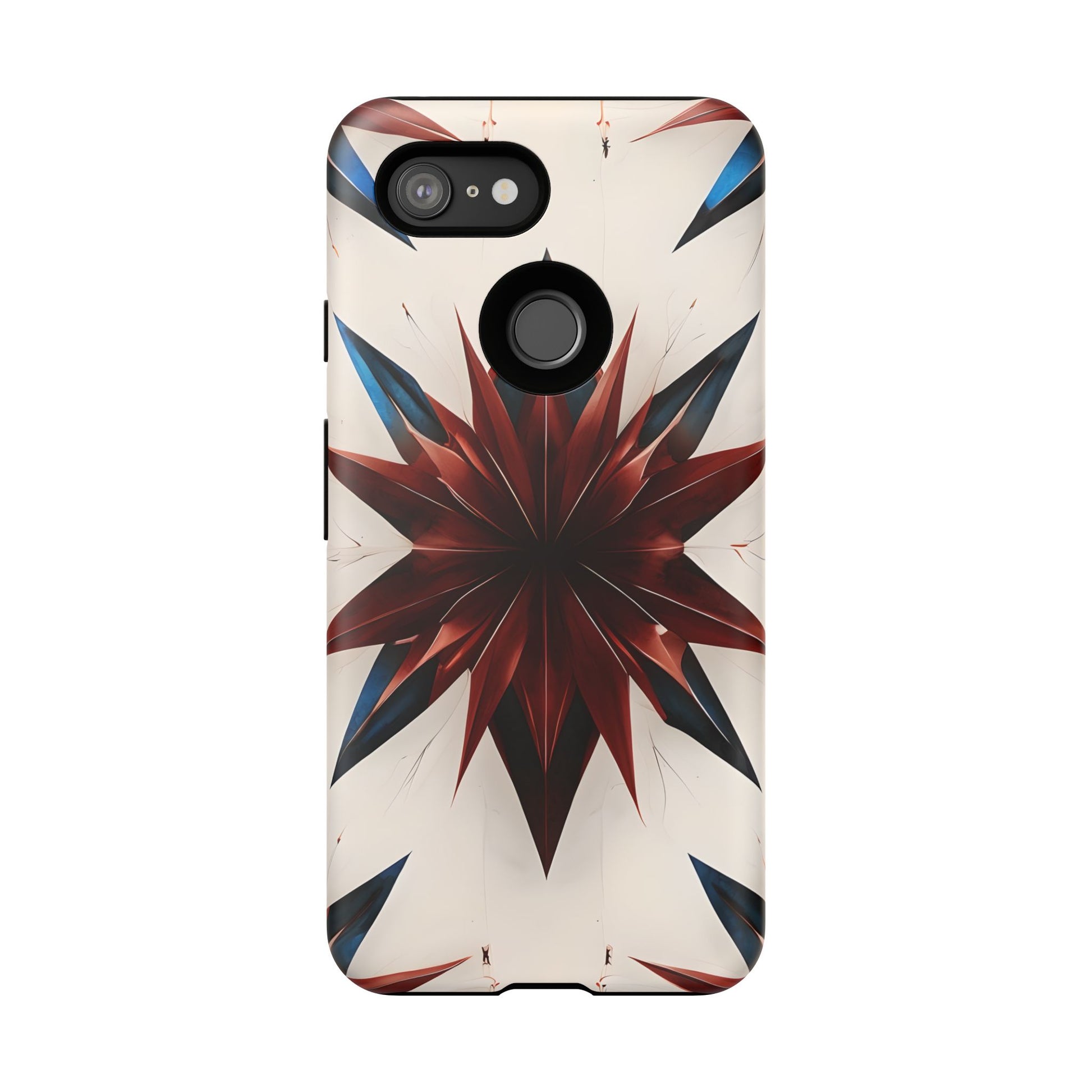 Garnet Starburst - Kaleidoscope Collection Gemstone Floral - Google Pixel 3 Tough Phone Case - Floral Burst Design