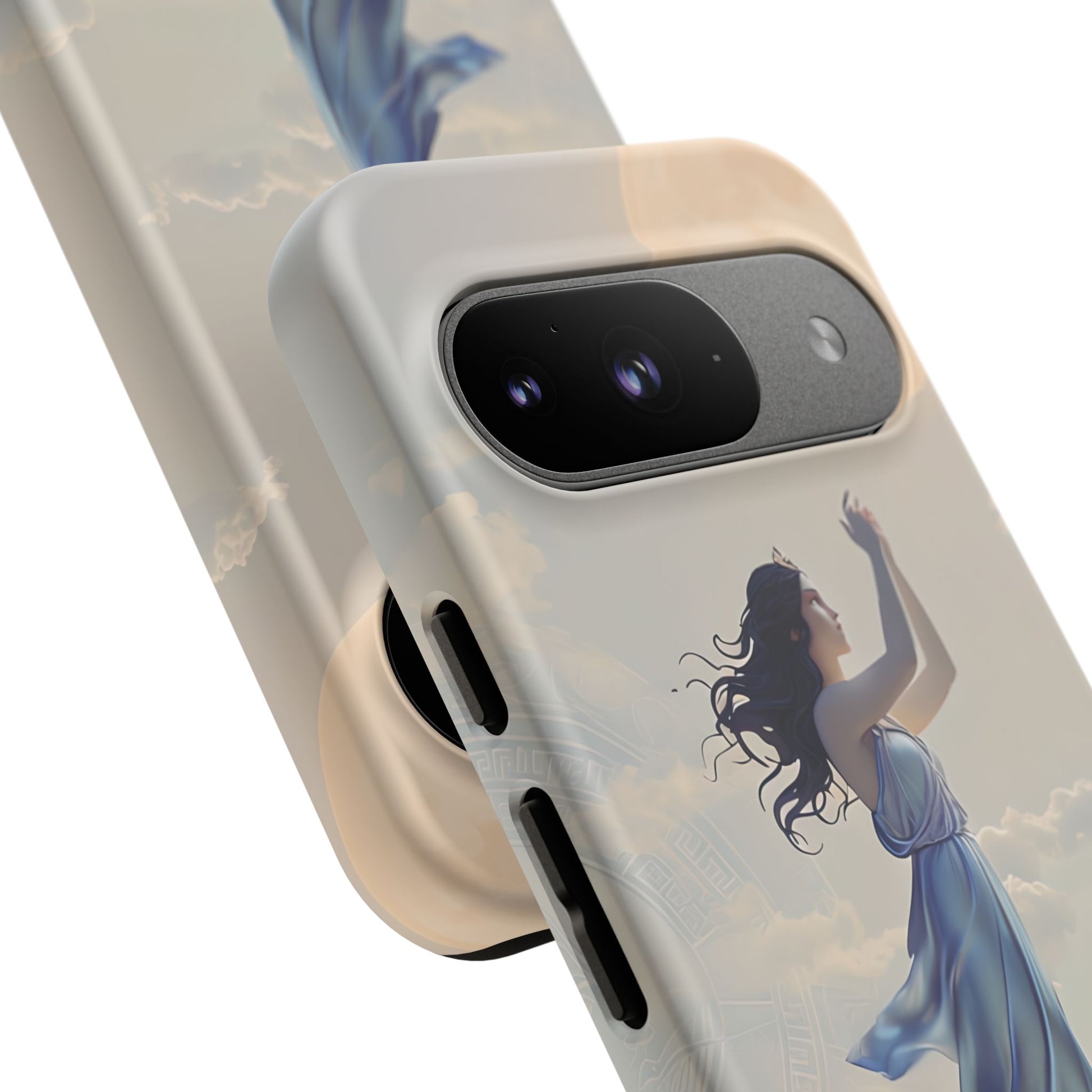 Moonlit Ascend - Ethereal Celestial Art Google Pixel 9 Tough Phone Case - Dreamy Night Sky & Floating Woman Design