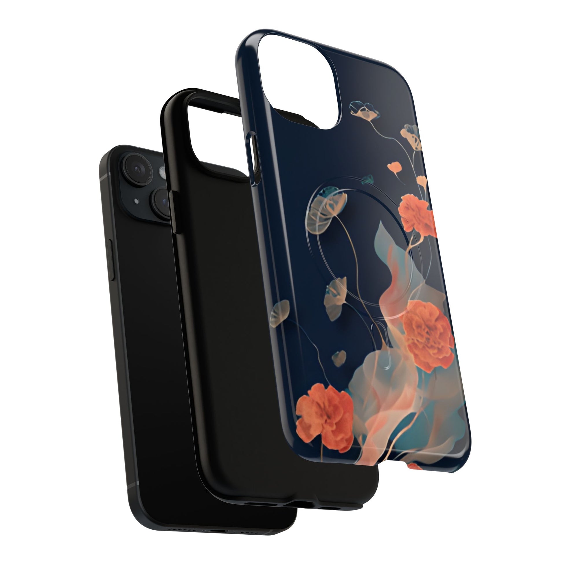 Lotus Reverie - Elegant Artistic Floral iPhone 15 Plus MagSafe Phone Case - Painterly Lotus Blossom Design