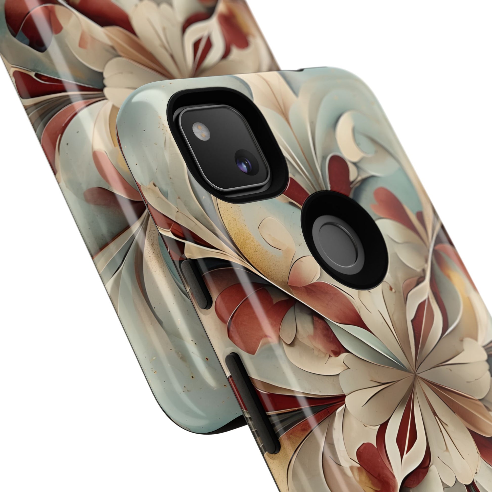 Vintage Baroque Blossom - Ornate Floral Art Google Pixel 4a Tough Phone Case - Elegant Baroque-Inspired Design