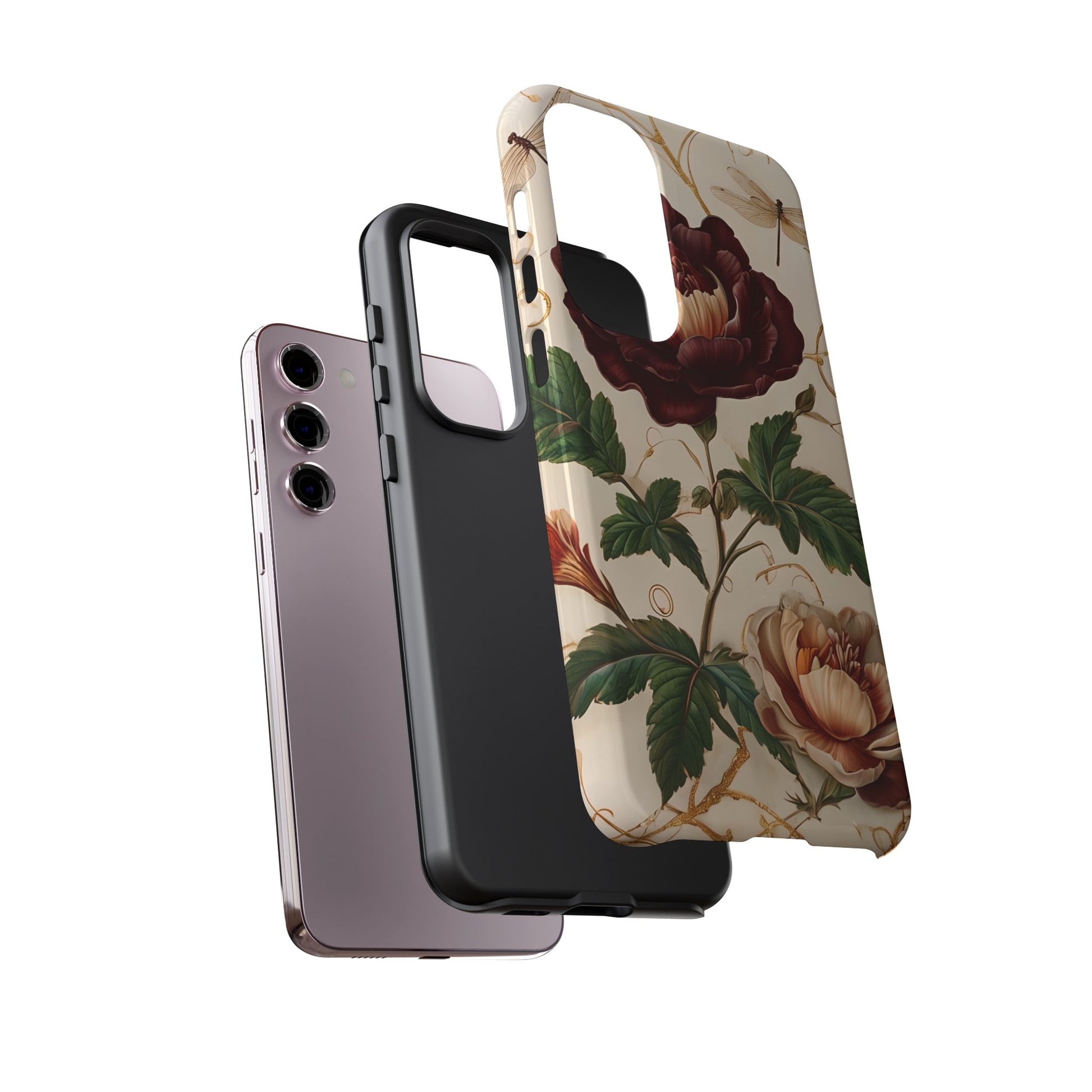 Vintage Burgundy Rose - Elegant Floral Samsung Galaxy S23 Plus Phone Case - Classic Painterly Rose Design