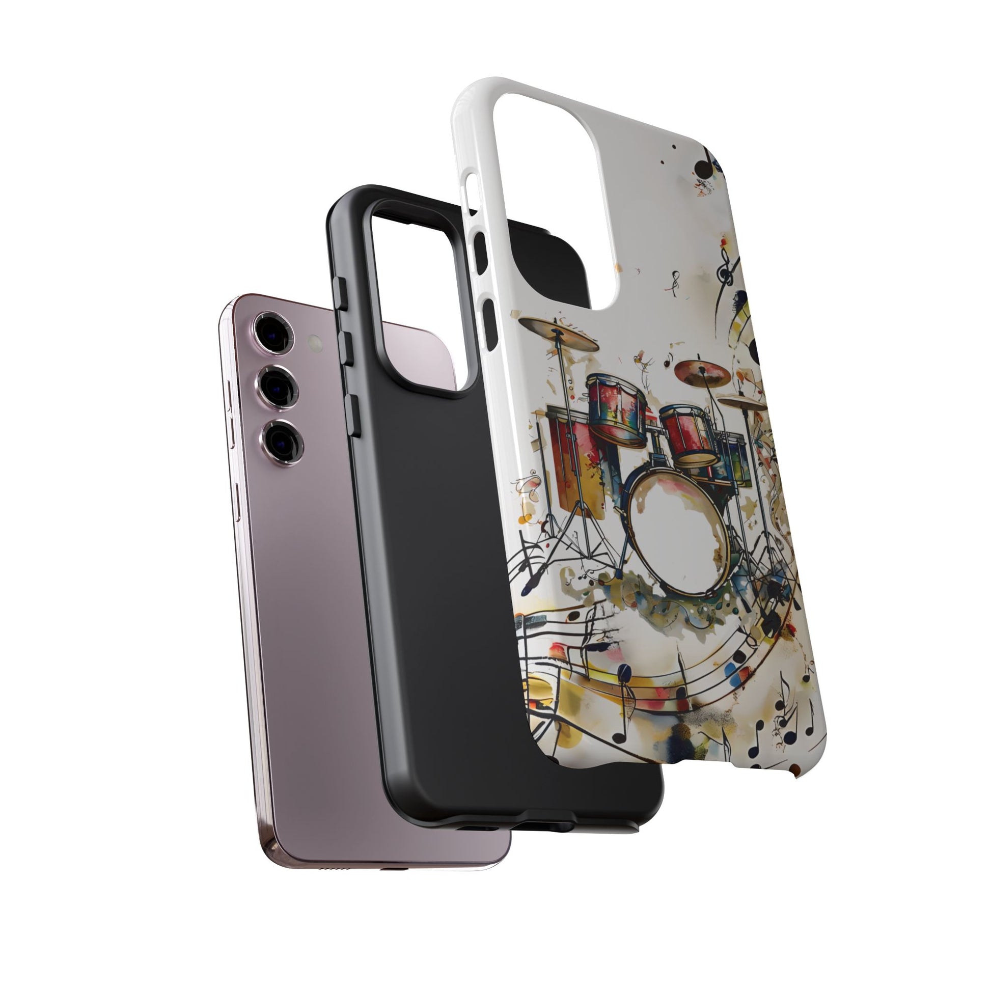 Beatline Abstract Drums and Music Notes Tough Case for Samsung Galaxy S23 Plus - Shockproof Phone Cover