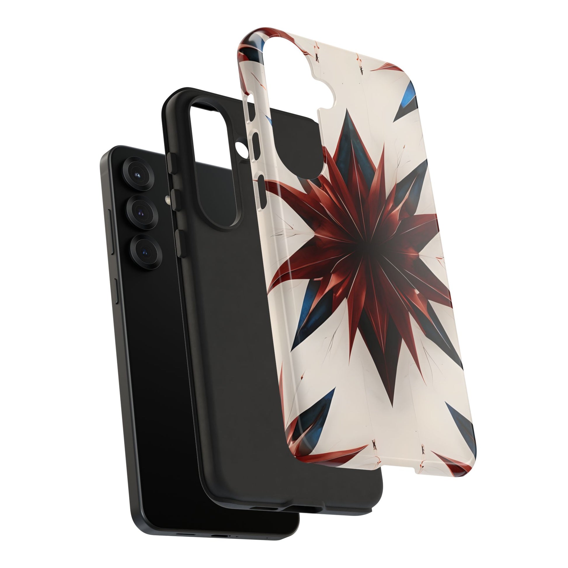 Garnet Starburst - Kaleidoscope Collection Gemstone Floral - Samsung Galaxy S25 Plus Tough Phone Case - Floral Burst Design