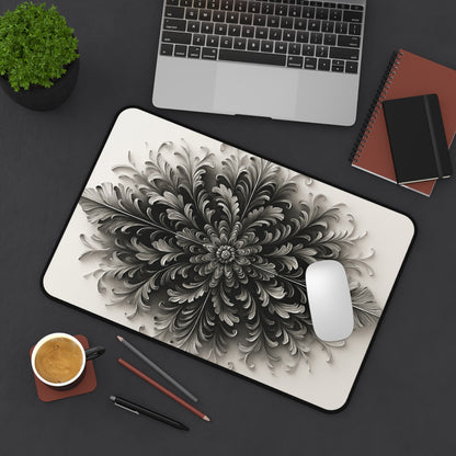 Obsidian Bloom Desk Mat - Premium Office Desk Pad, 3 Sizes Available, Artistic Workspace Protection
