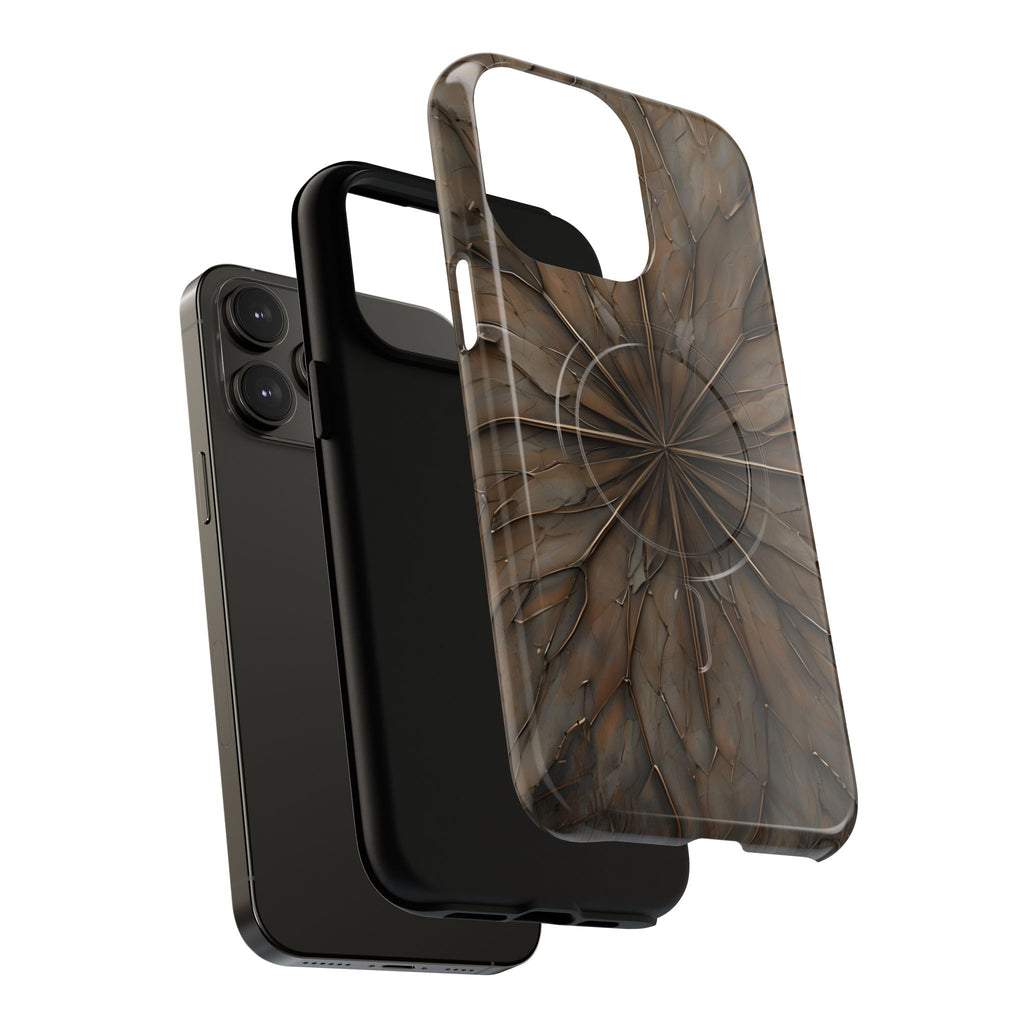 Earthstone Mandala - Kaleidoscope Collection Artistic Taupe Burst - iPhone 14 Pro Max MagSafe Phone Case