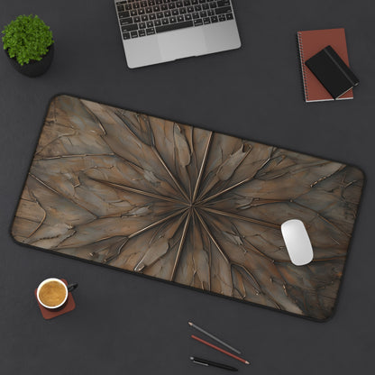 Earthstone Mandala Desk Mat - Premium Office Desk Pad, 3 Sizes Available, Artistic Workspace Protection