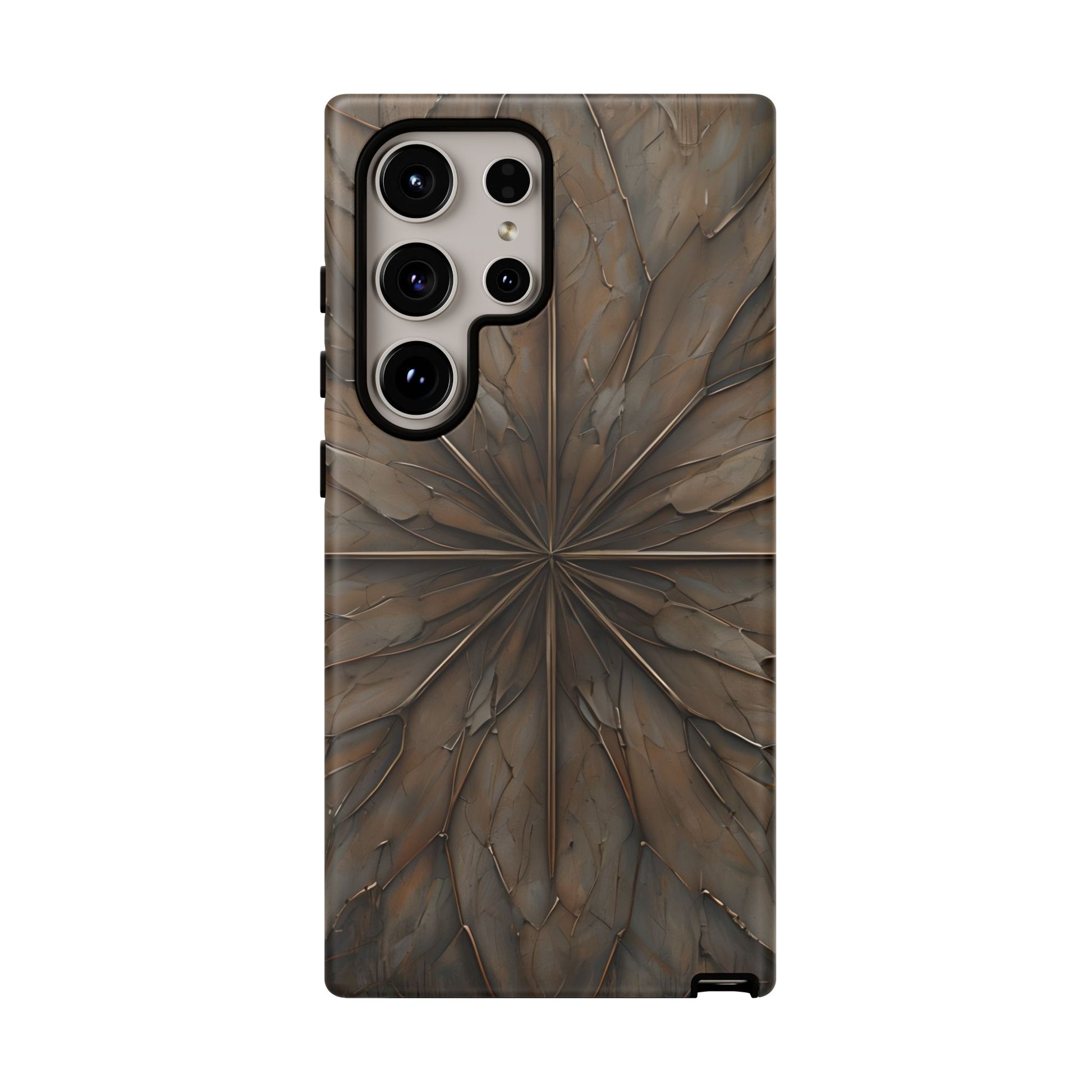 Earthstone Mandala - Kaleidoscope Collection Artistic Taupe Burst - Samsung Galaxy S24 Ultra Tough Phone Case