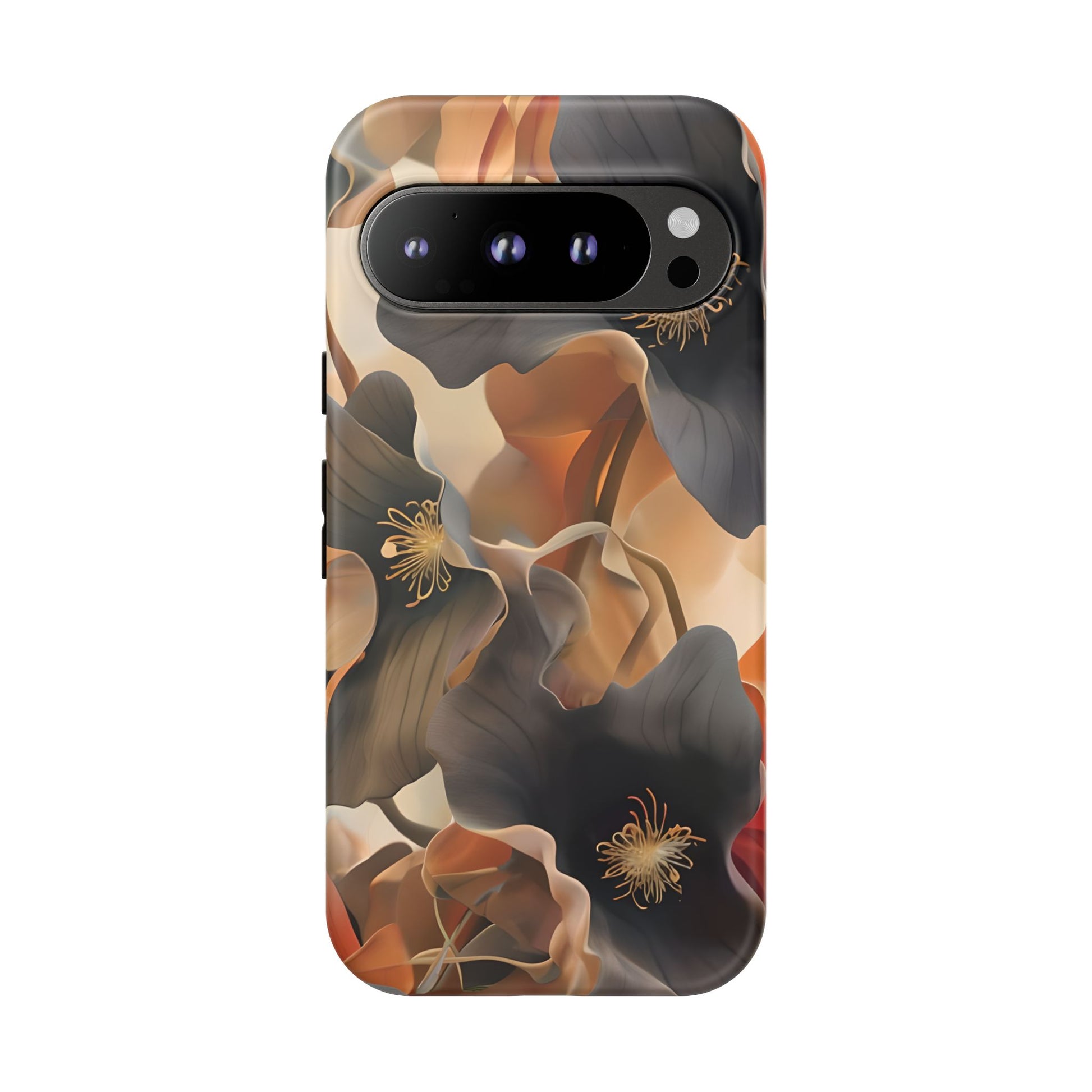Autumn Ember - Moody Floral Art Google Pixel 9 Pro Tough Phone Case - Warm Earthy Botanical Design