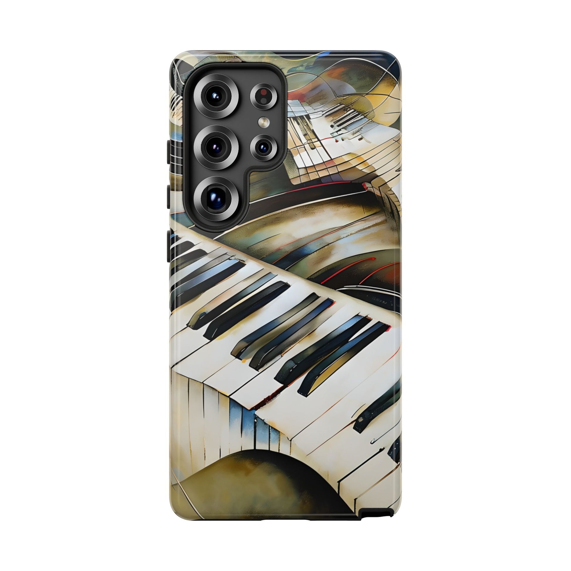 Ivory Cascade Abstract Keyboard Music Tough Case for Samsung Galaxy S25 Ultra - Shockproof Phone Cover