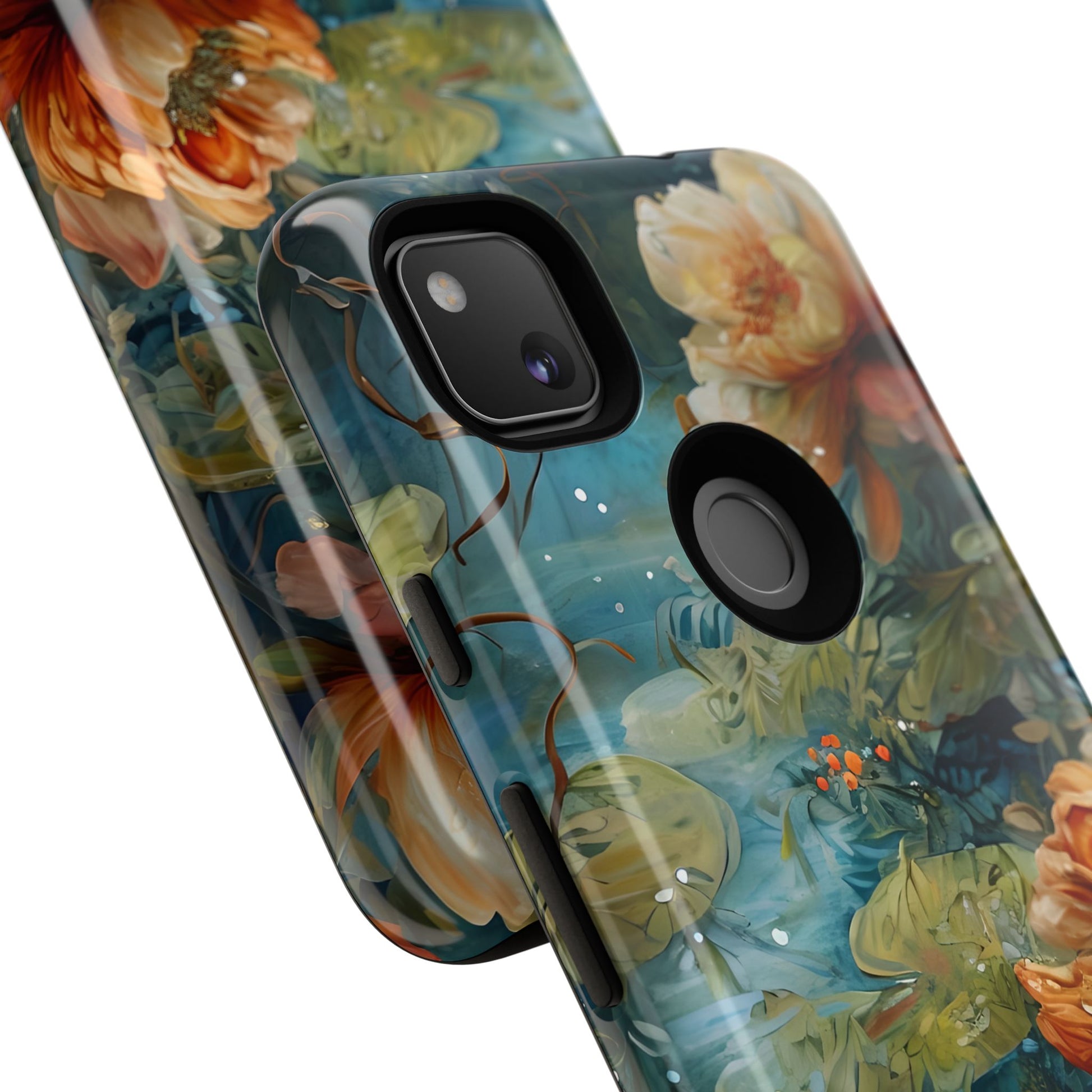 Waterlily Nocturne Tough Case for Google Pixel 4a- Premium Artistic Shockproof Cover, Elegant Protective Phone Case