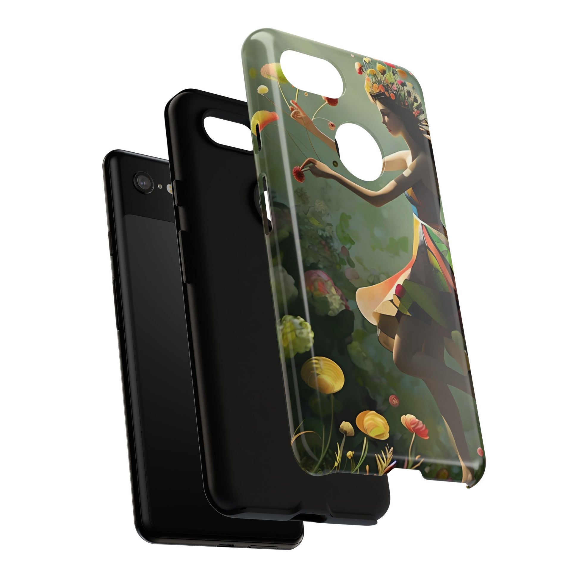Copy of Dancing Wildflower Muse Google Pixel 3XL Tough Case - Artistic Floral Fantasy Cover - Whimsical Nature-Inspired Protective Accessory