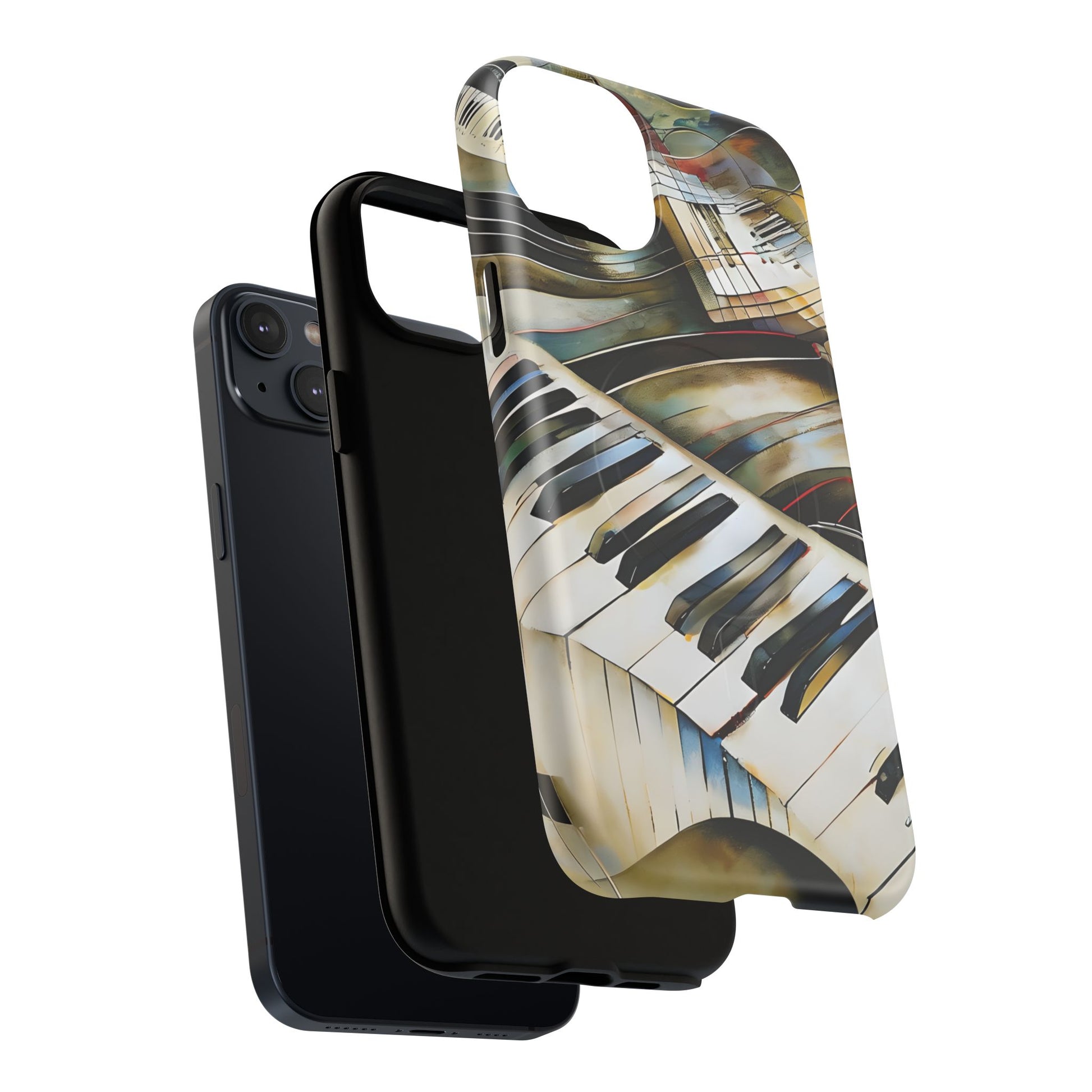 Ivory Cascade Abstract Keyboard Music iPhone 14 Plus MagSafe Case
