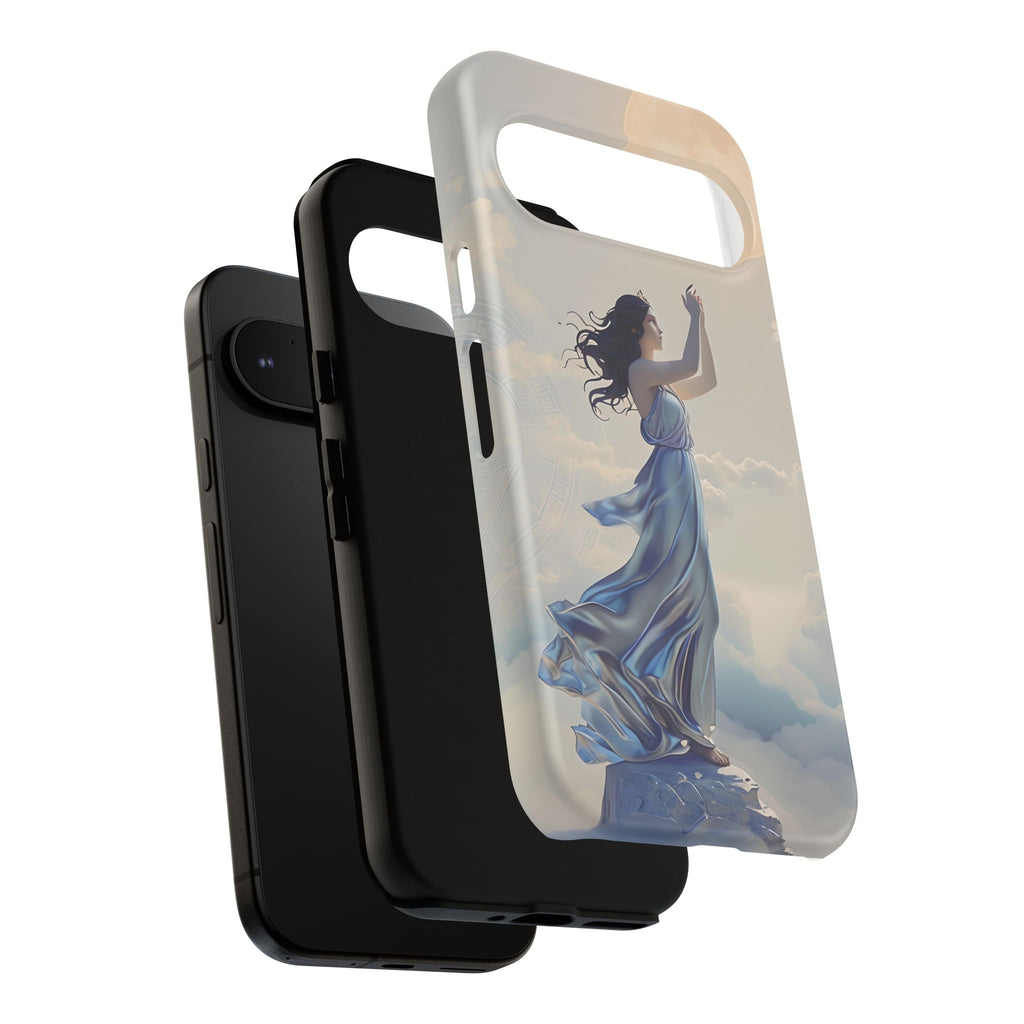 Moonlit Ascend - Ethereal Celestial Art Google Pixel 9 Tough Phone Case - Dreamy Night Sky & Floating Woman Design