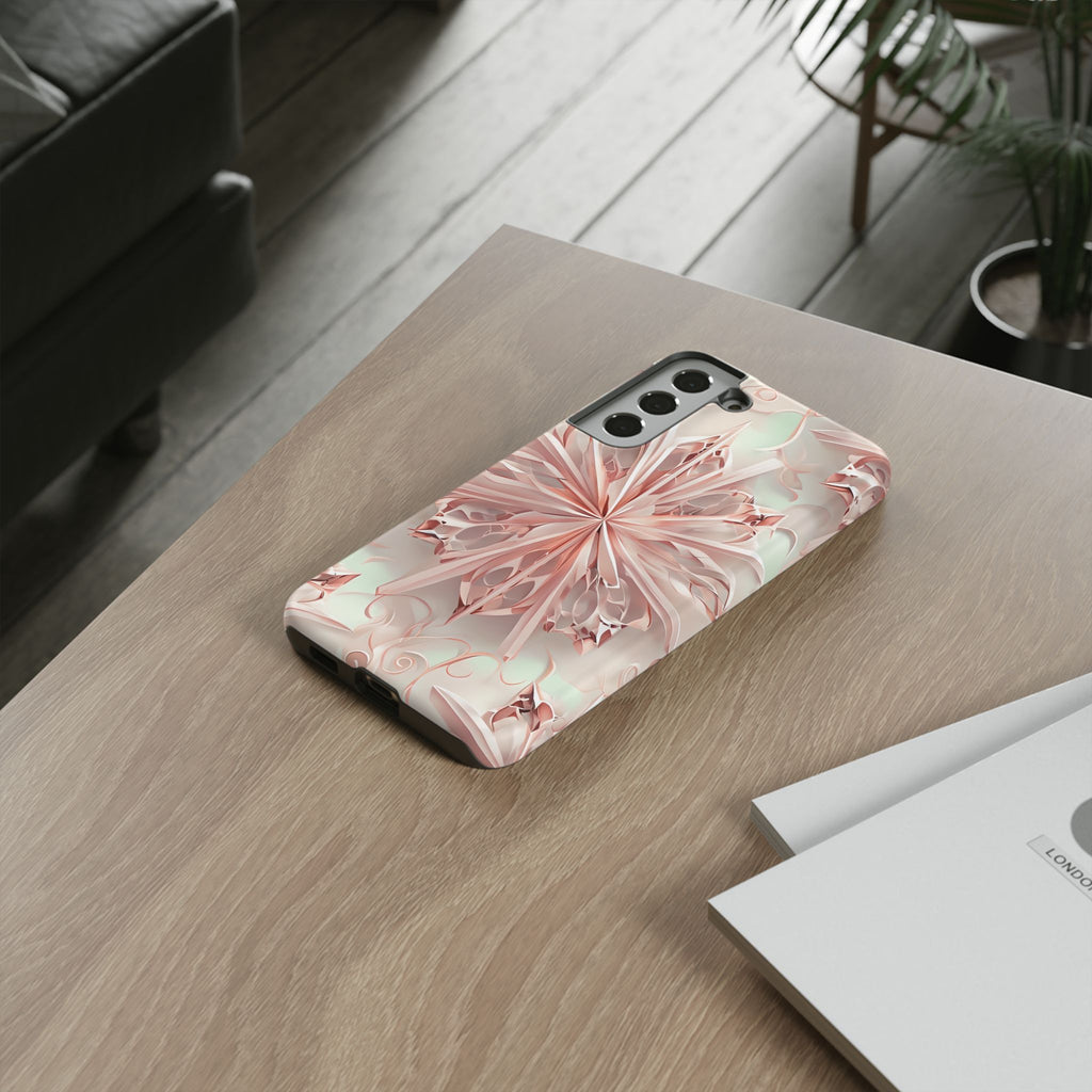 Blush Frost from our Kaleidoscope Collection - Samsung Galaxy S22 Plus tough case - Soft Pink Geometric Floral Design