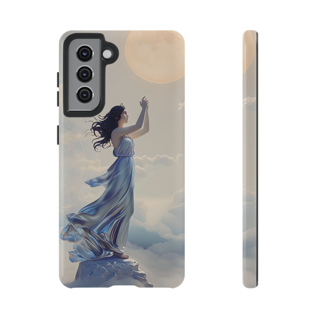 Moonlit Ascend - Ethereal Celestial Art Samsung Galaxy S21 Tough Phone Case - Dreamy Night Sky & Floating Woman Design
