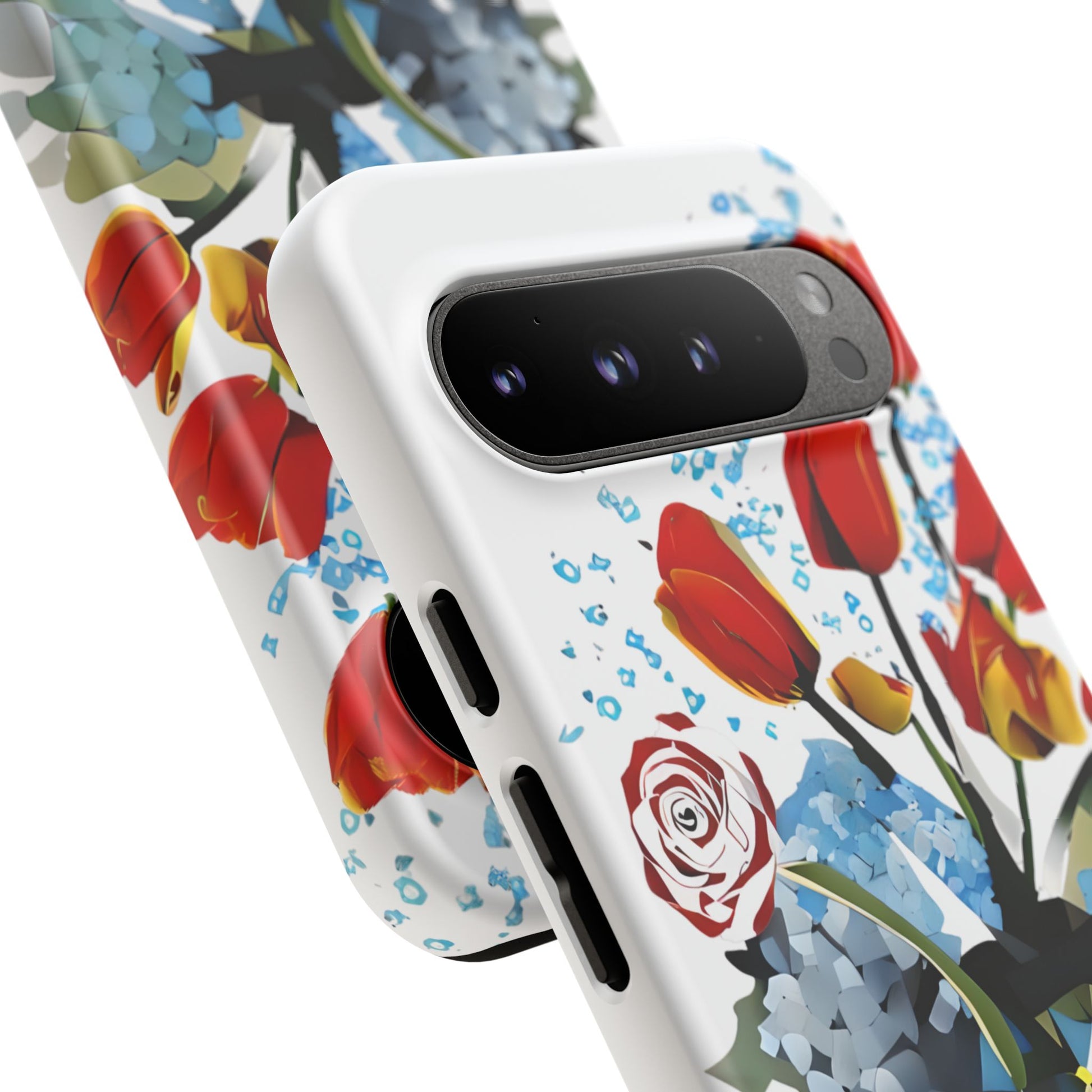 Bouquet Brilliance - Artistic Floral Google Pixel 9 Pro XL Tough Phone Case - Vibrant Tulip, Rose & Hydrangea Design