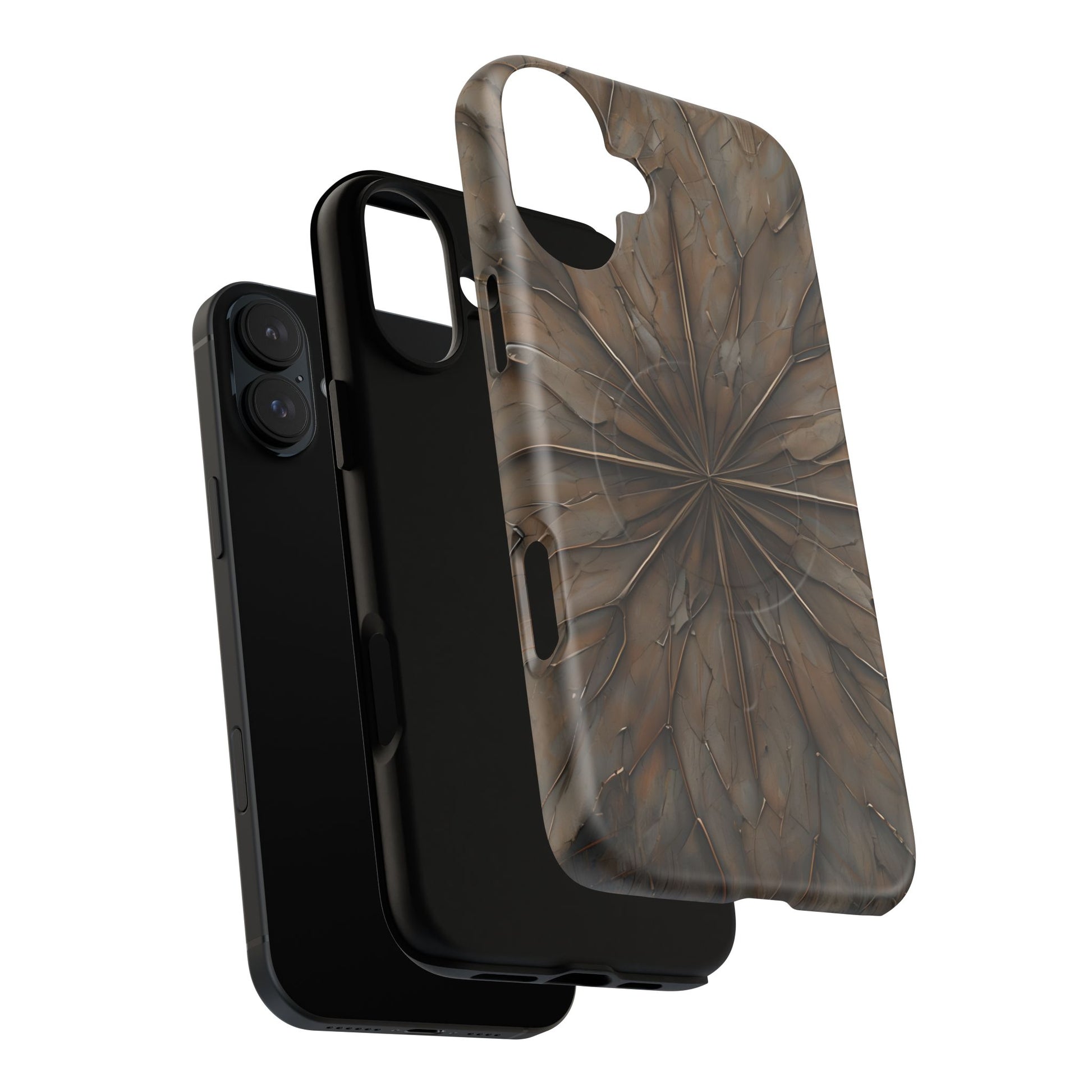 Earthstone Mandala - Kaleidoscope Collection Artistic Taupe Burst - iPhone 16 Plus MagSafe Phone Case