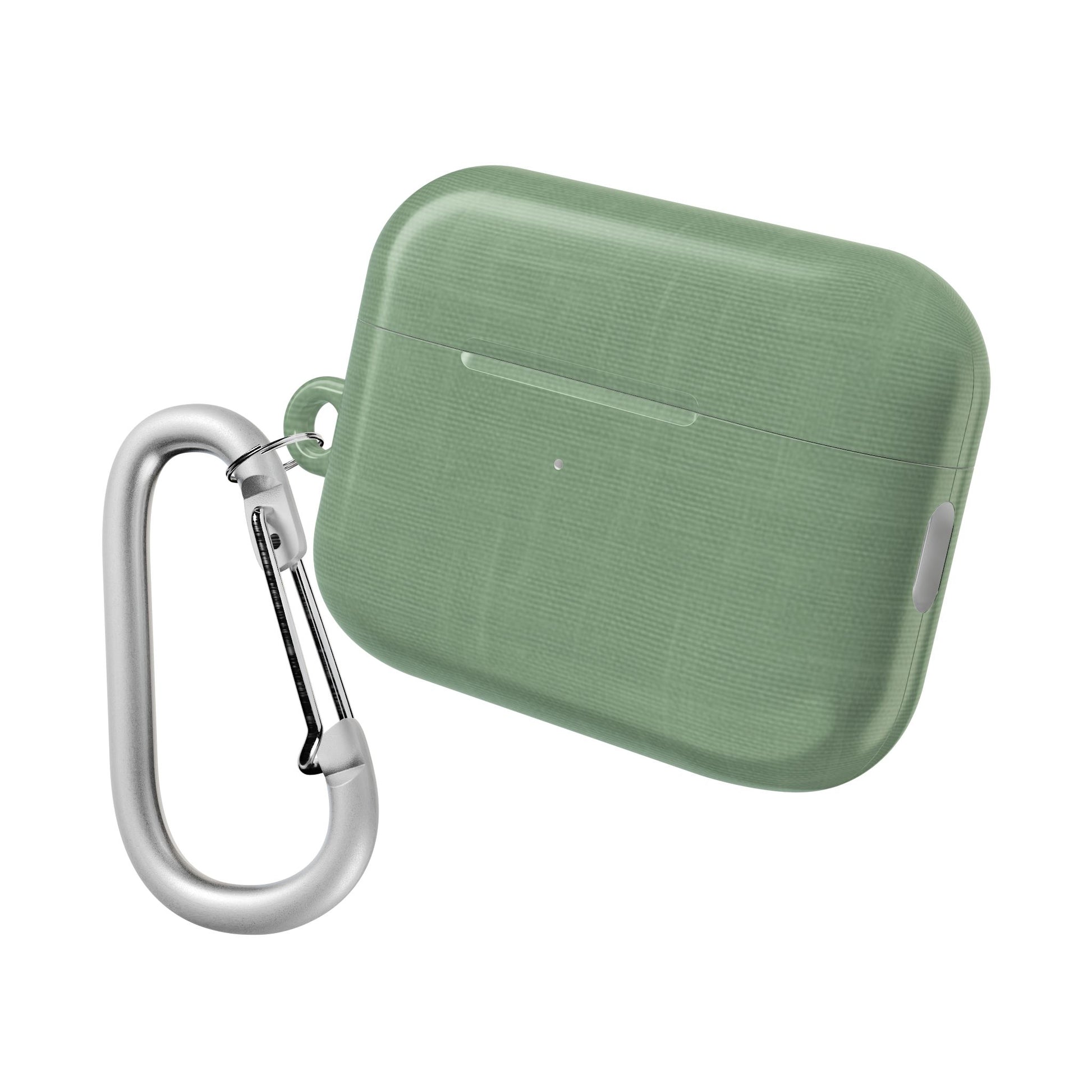 Sage Linen AirPods Case - Minimalist Green Fabric Texture Cover for Gen 1, 2, 3, Pro Gen 1 & 2
