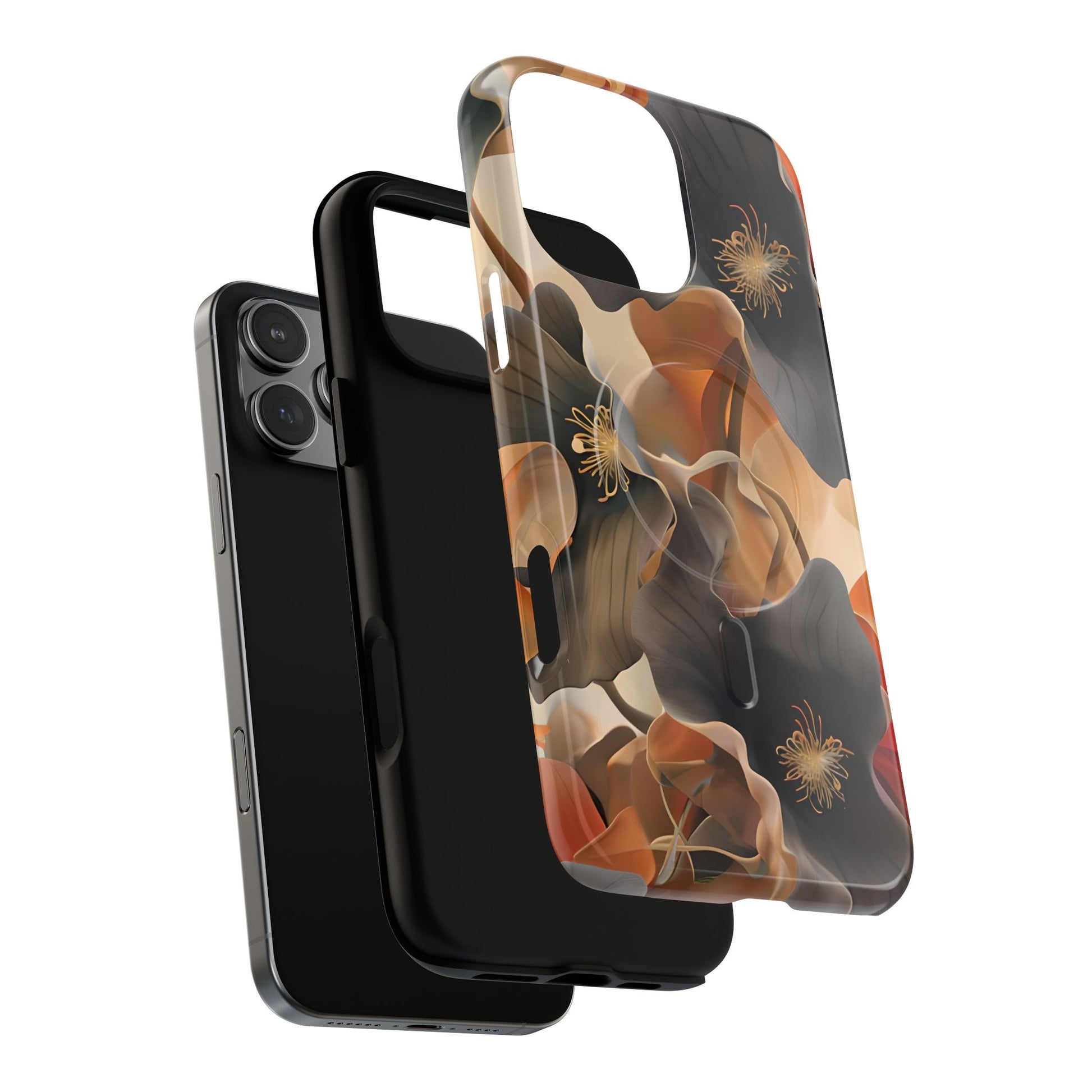 Autumn Ember - Moody Floral Art iPhone 16 Pro Max MagSafe Phone Case -Warm Earthy Botanical Design